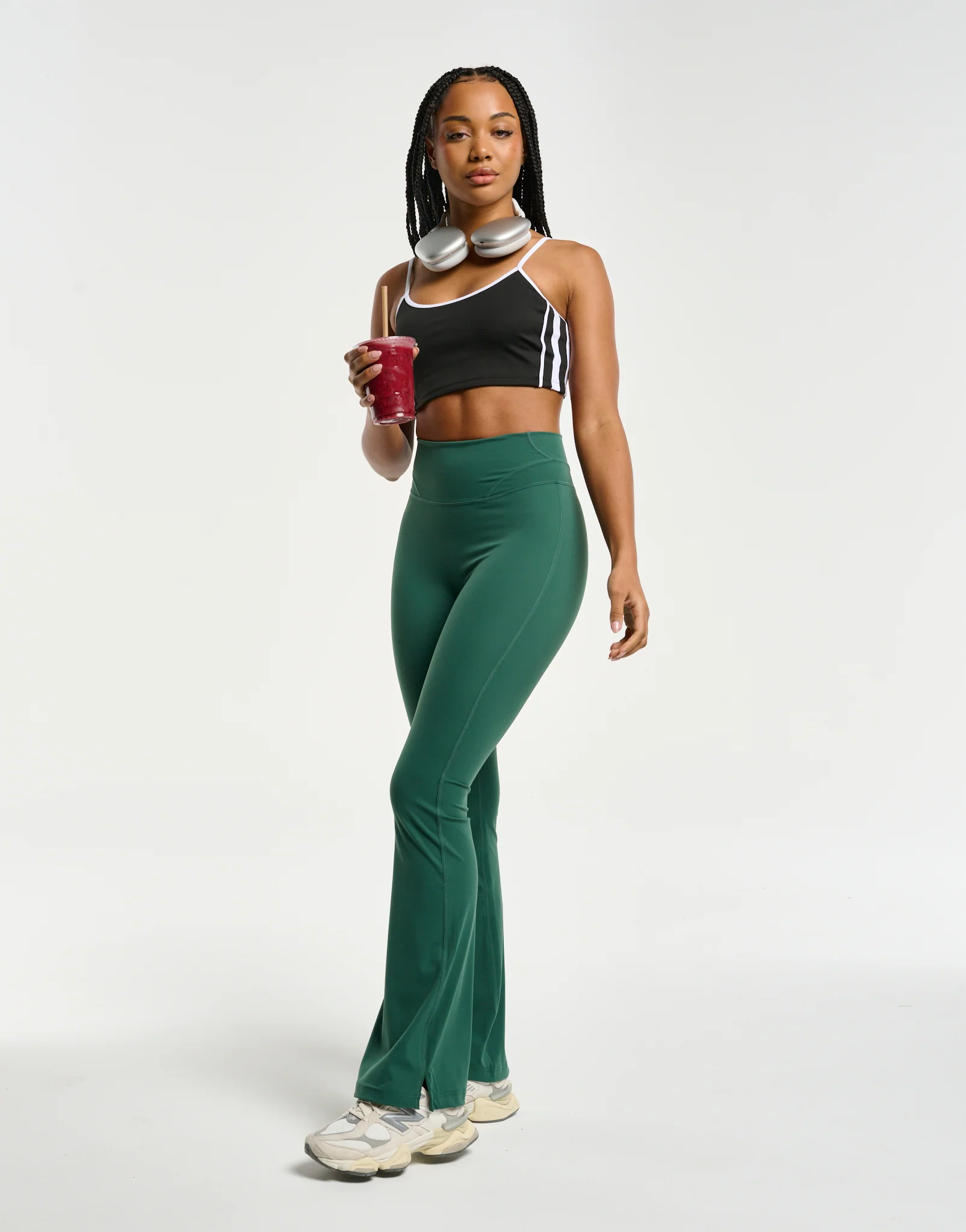 Flare Leggings V2 - Forest Green - Image 3
