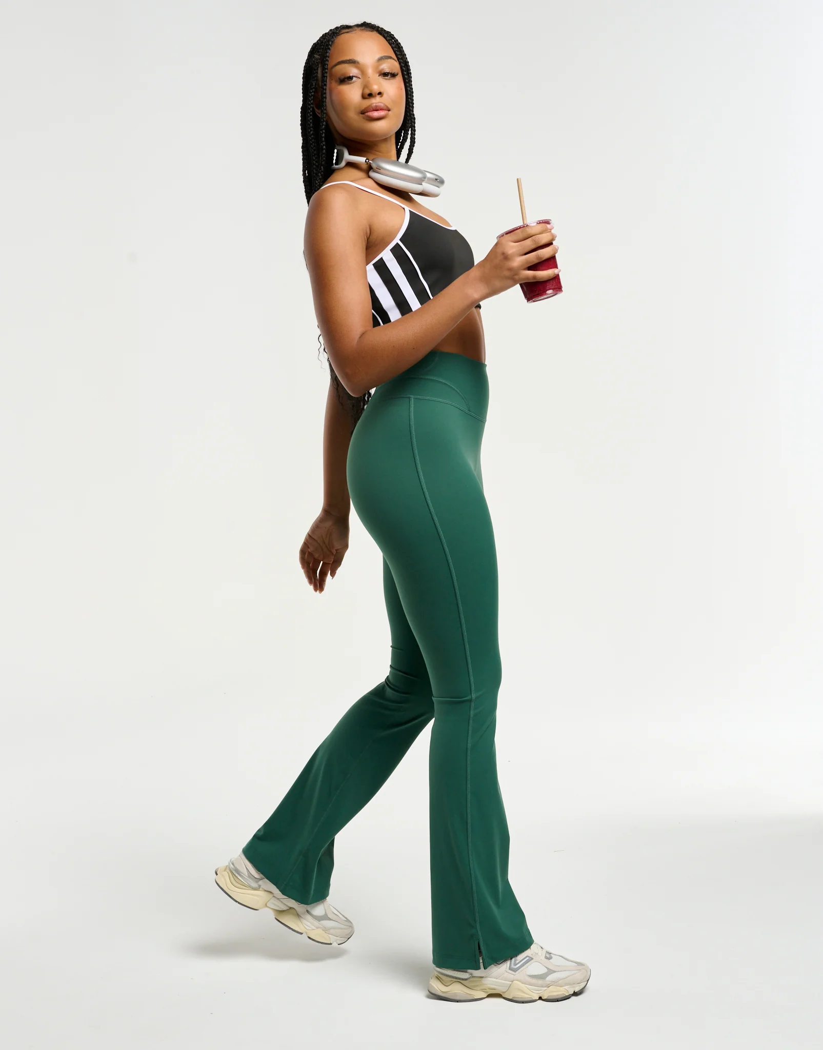 Flare Leggings V2 - Forest Green - Image 6
