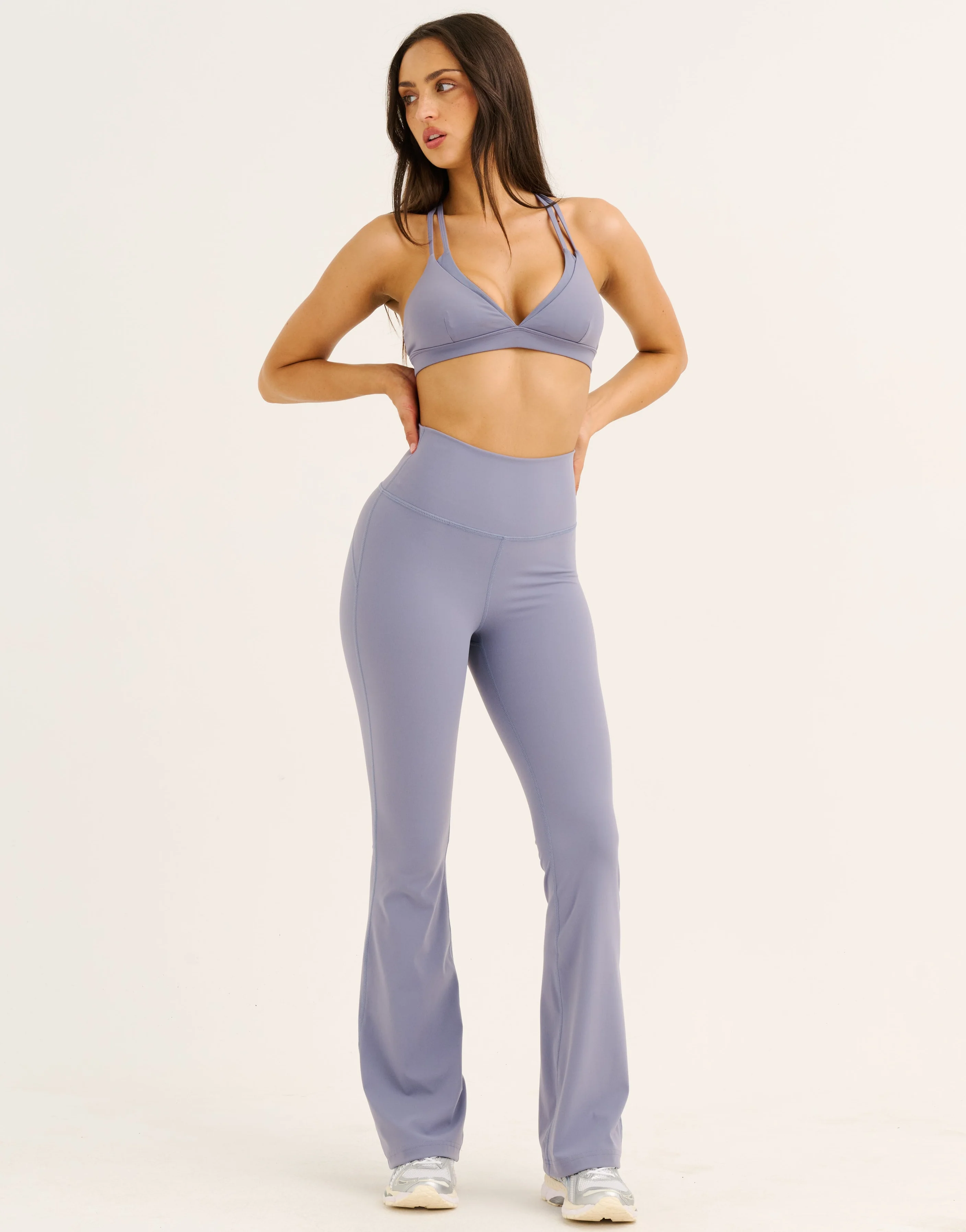 Flare Leggings - Washed Blue - Image 2