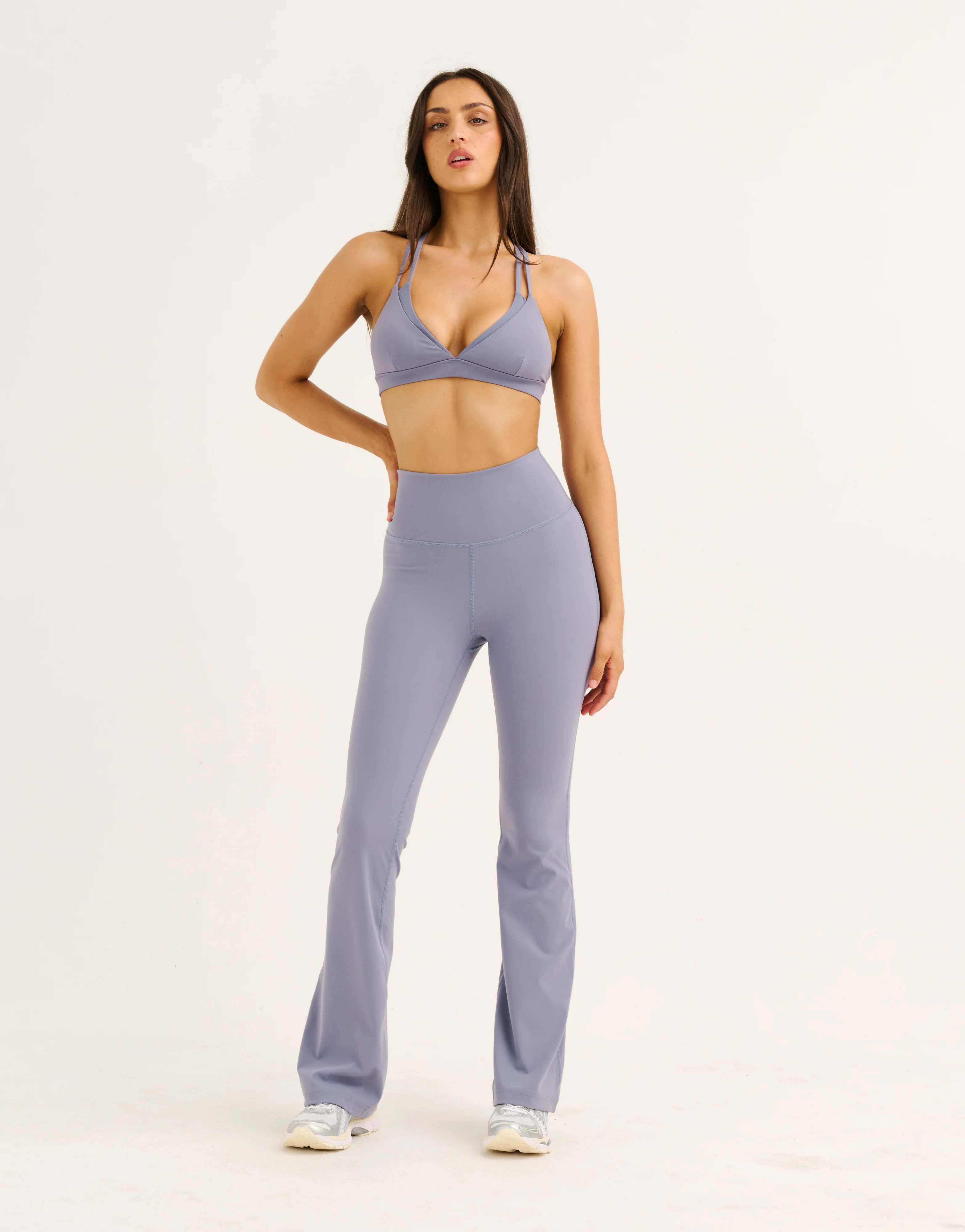 Flare Leggings - Washed Blue - Image 4