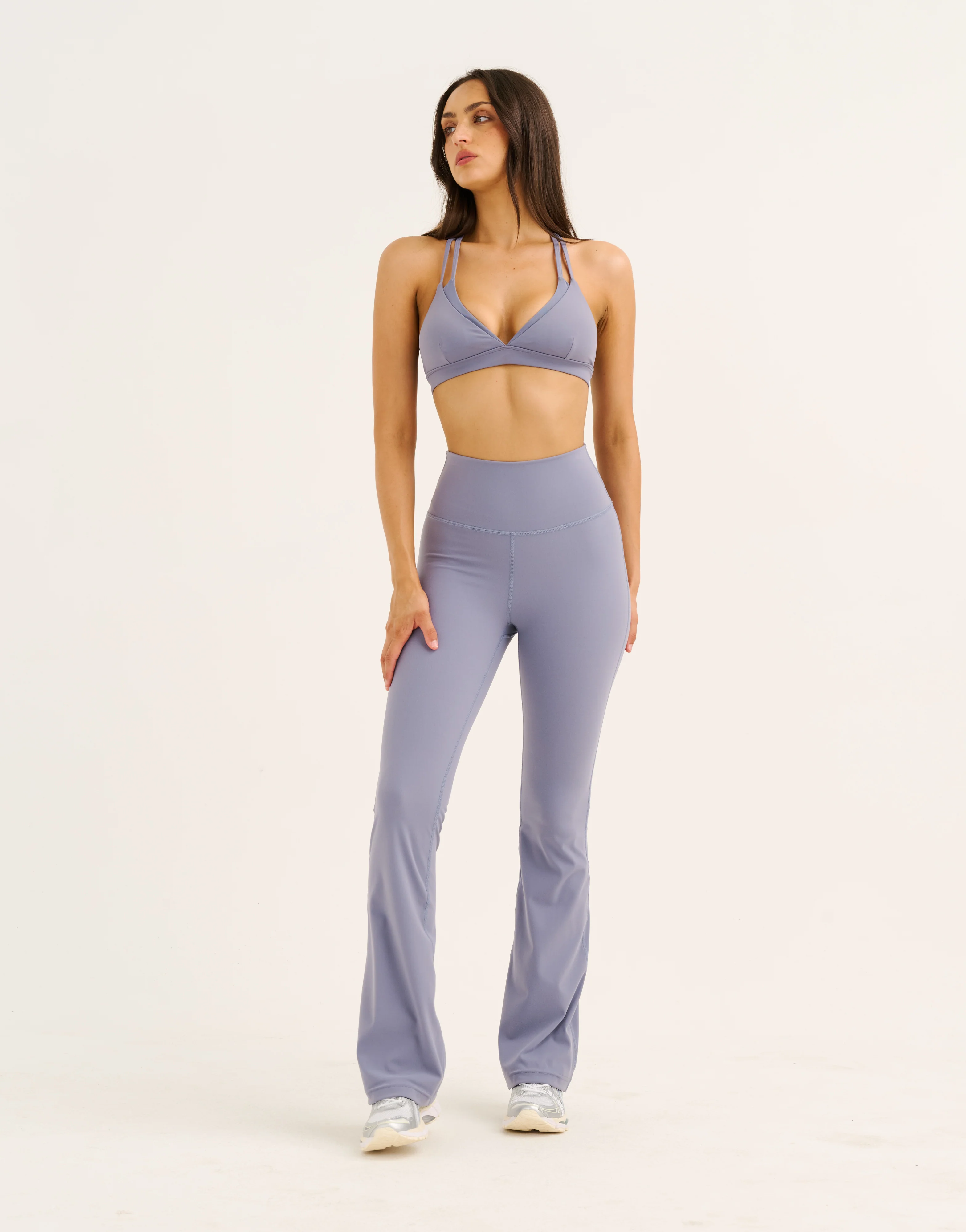 Flare Leggings - Washed Blue - Image 6