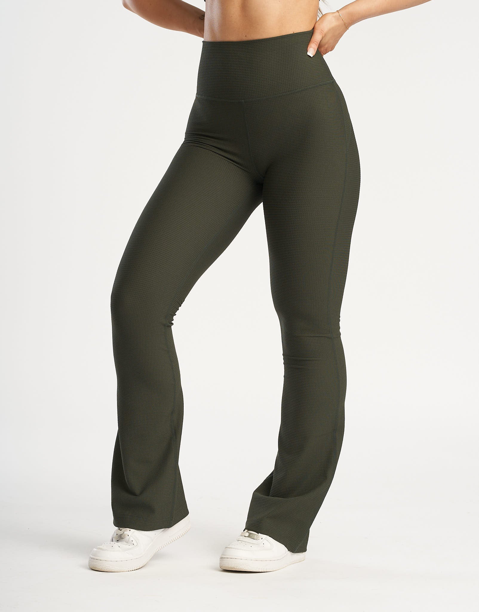 Flare Lounge Leggings - Forest Green - Image 6