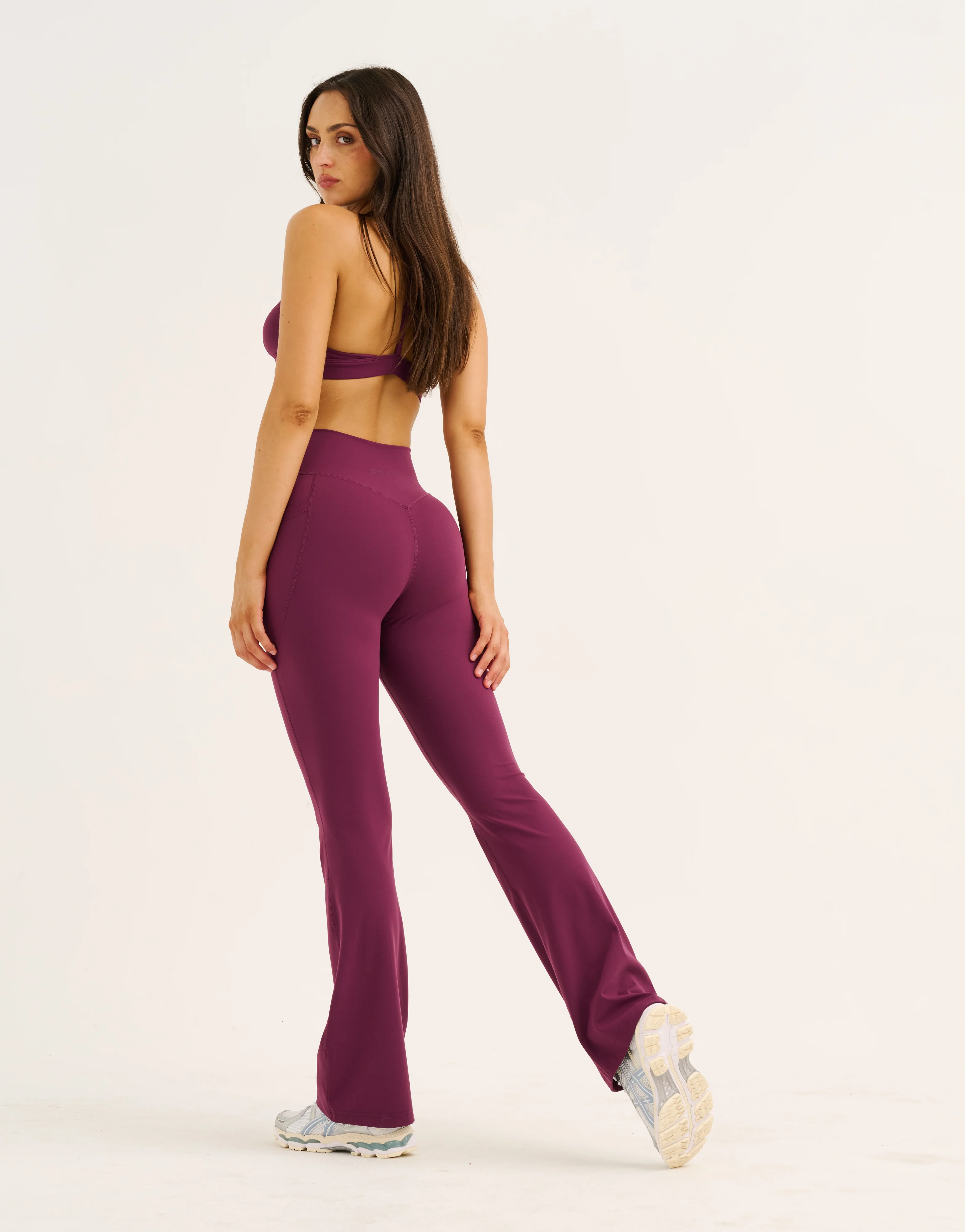 Flare Lycra Pocket Leggings - Blackberry - Image 10