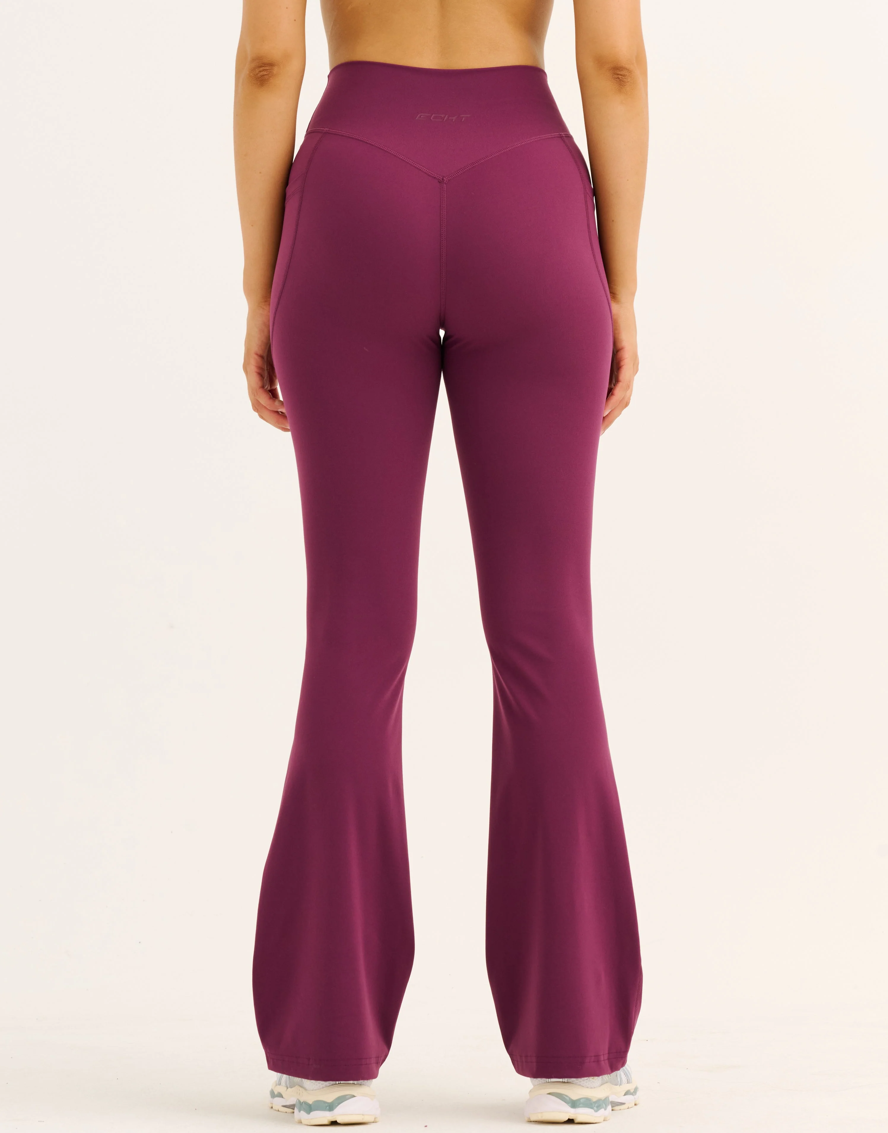 Flare Lycra Pocket Leggings - Blackberry - Image 2