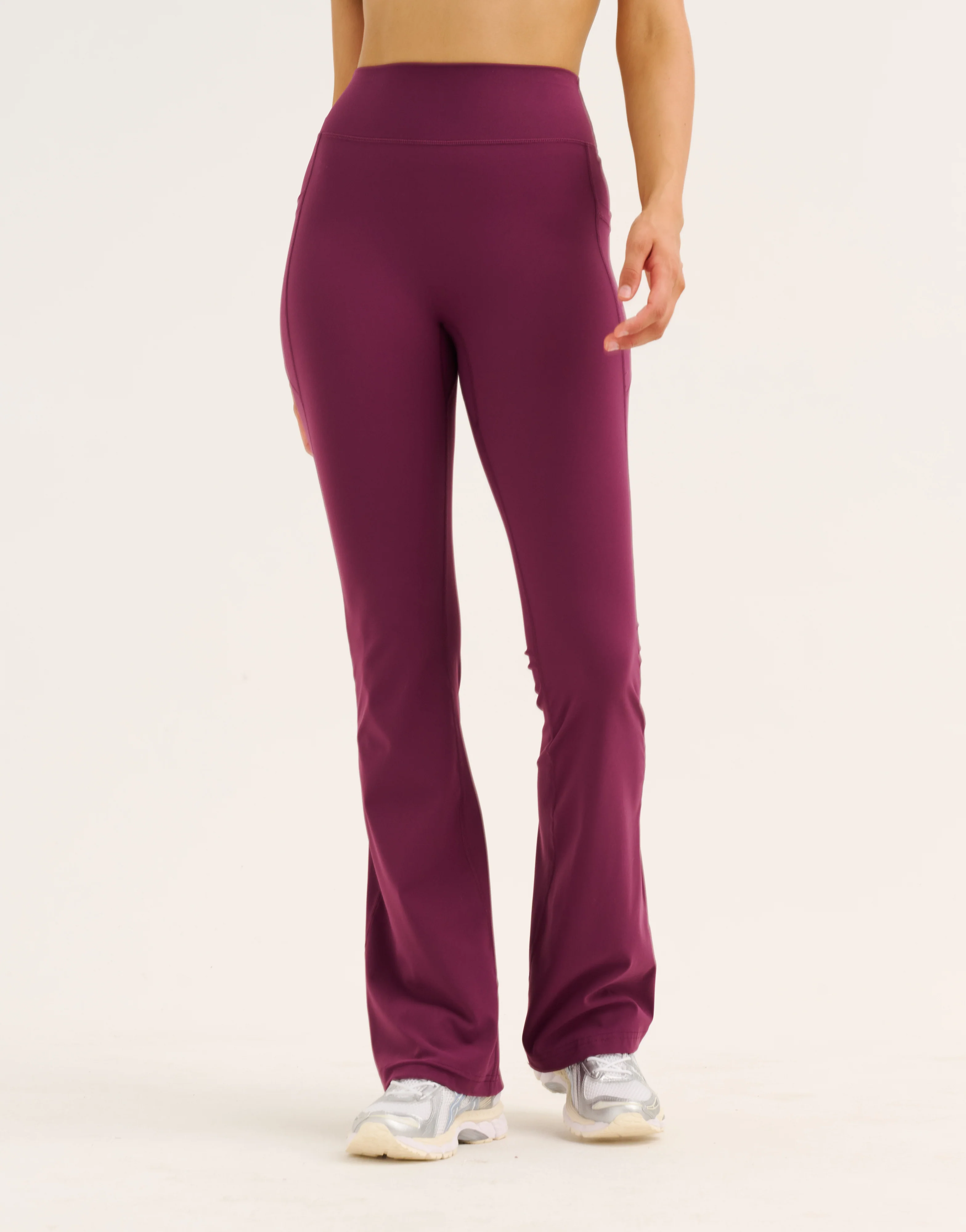 Flare Lycra Pocket Leggings - Blackberry - Image 4