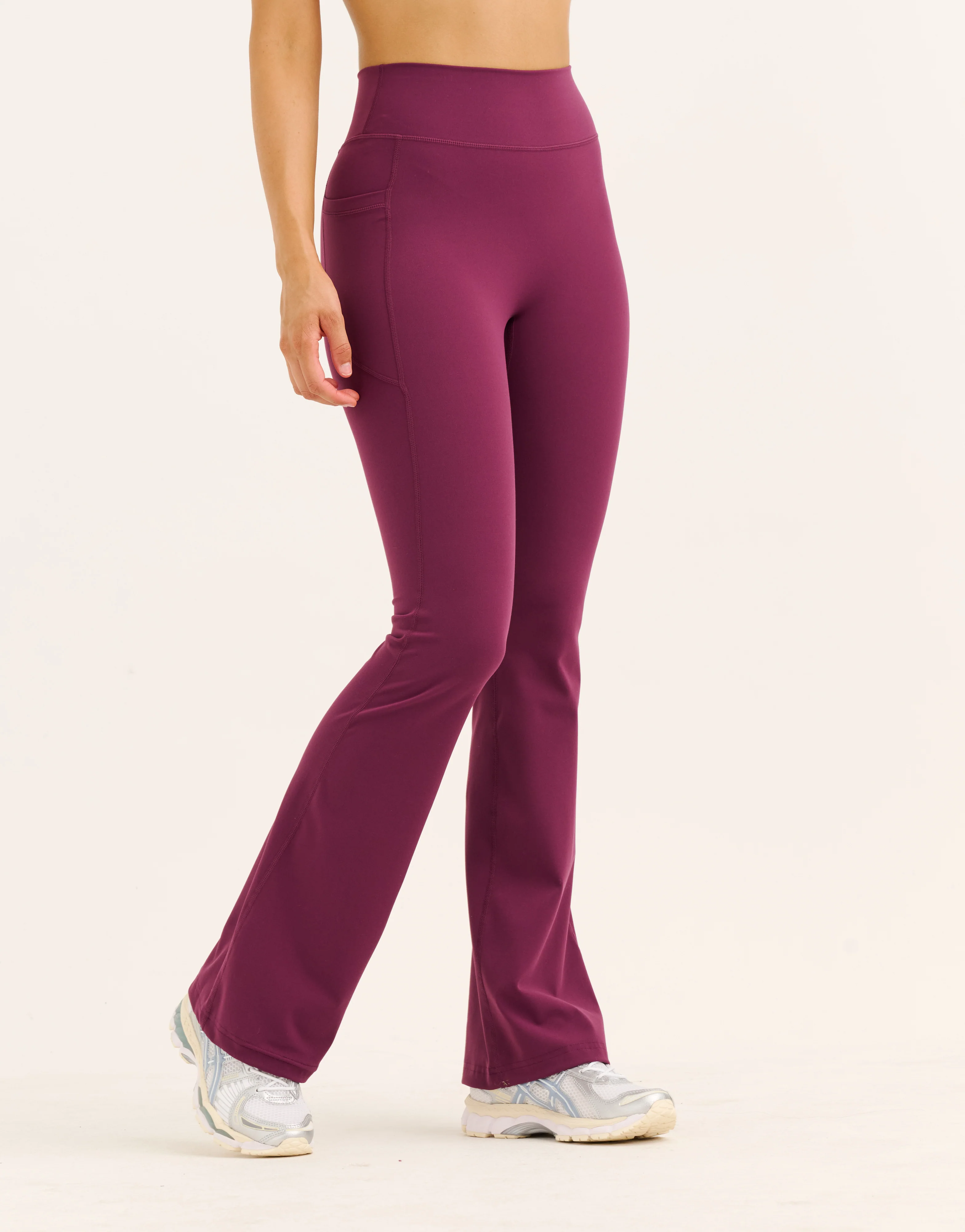 Flare Lycra Pocket Leggings - Blackberry - Image 7