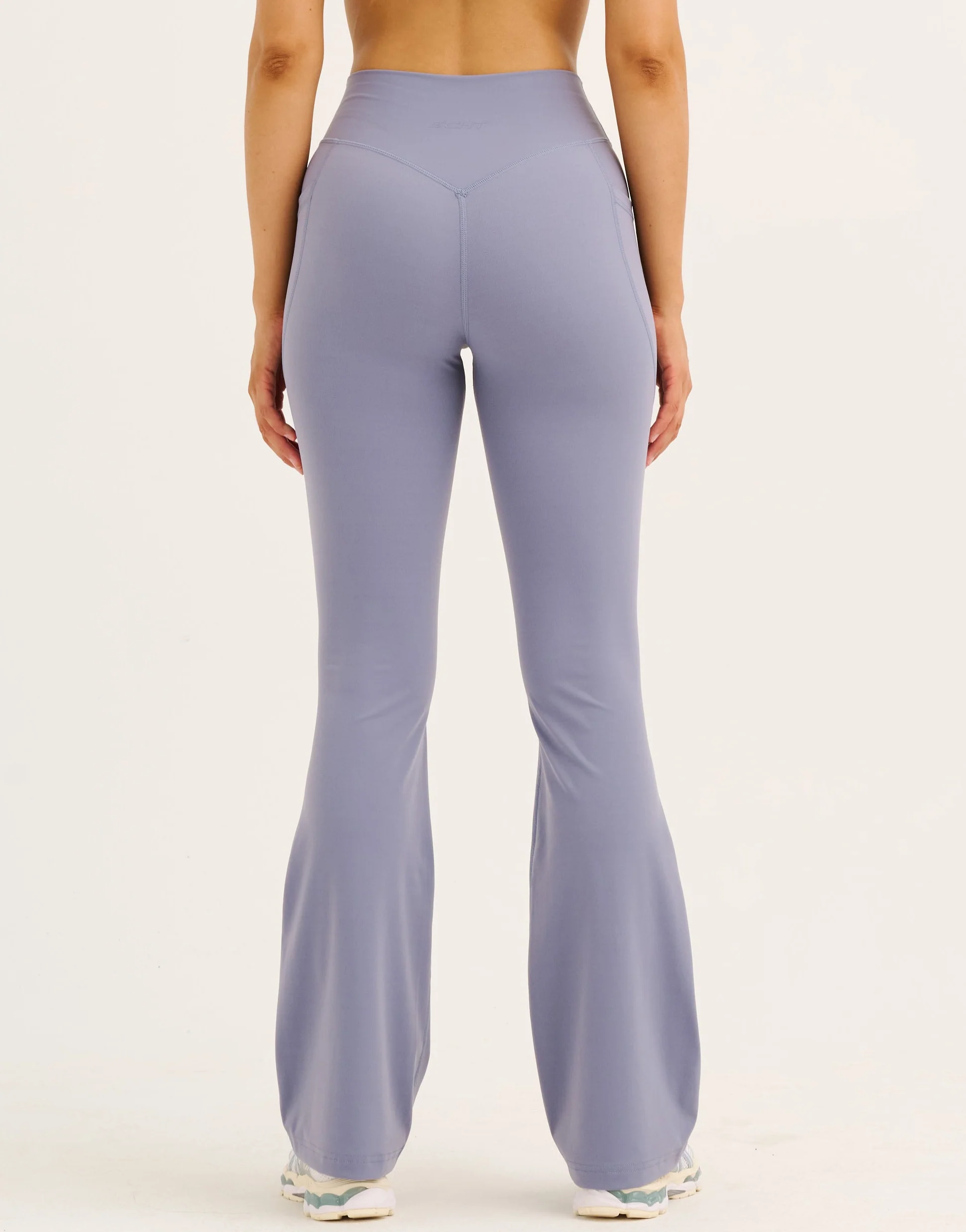 Flare Lycra Pocket Leggings - Washed Blue - Image 2