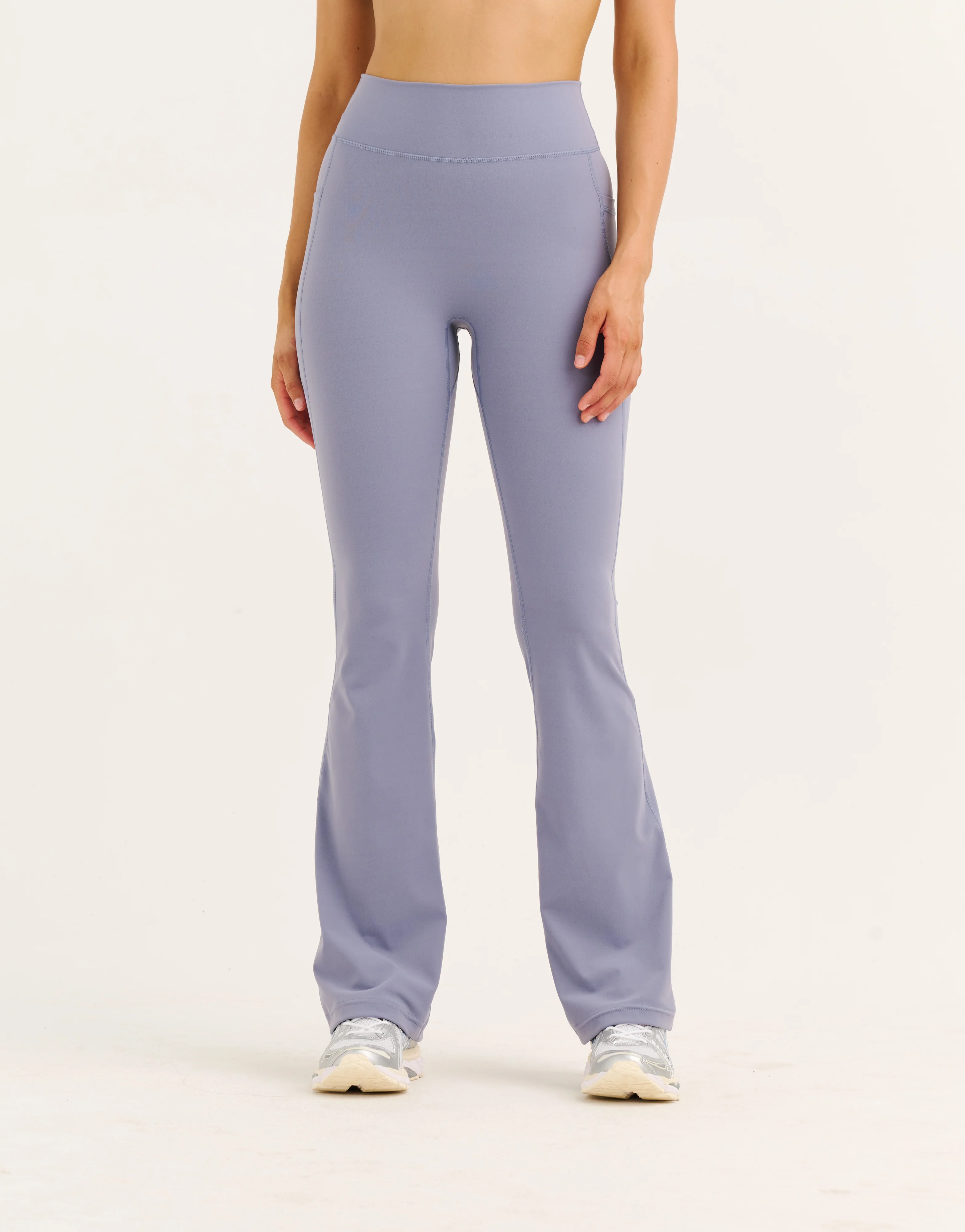 Flare Lycra Pocket Leggings - Washed Blue - Image 6
