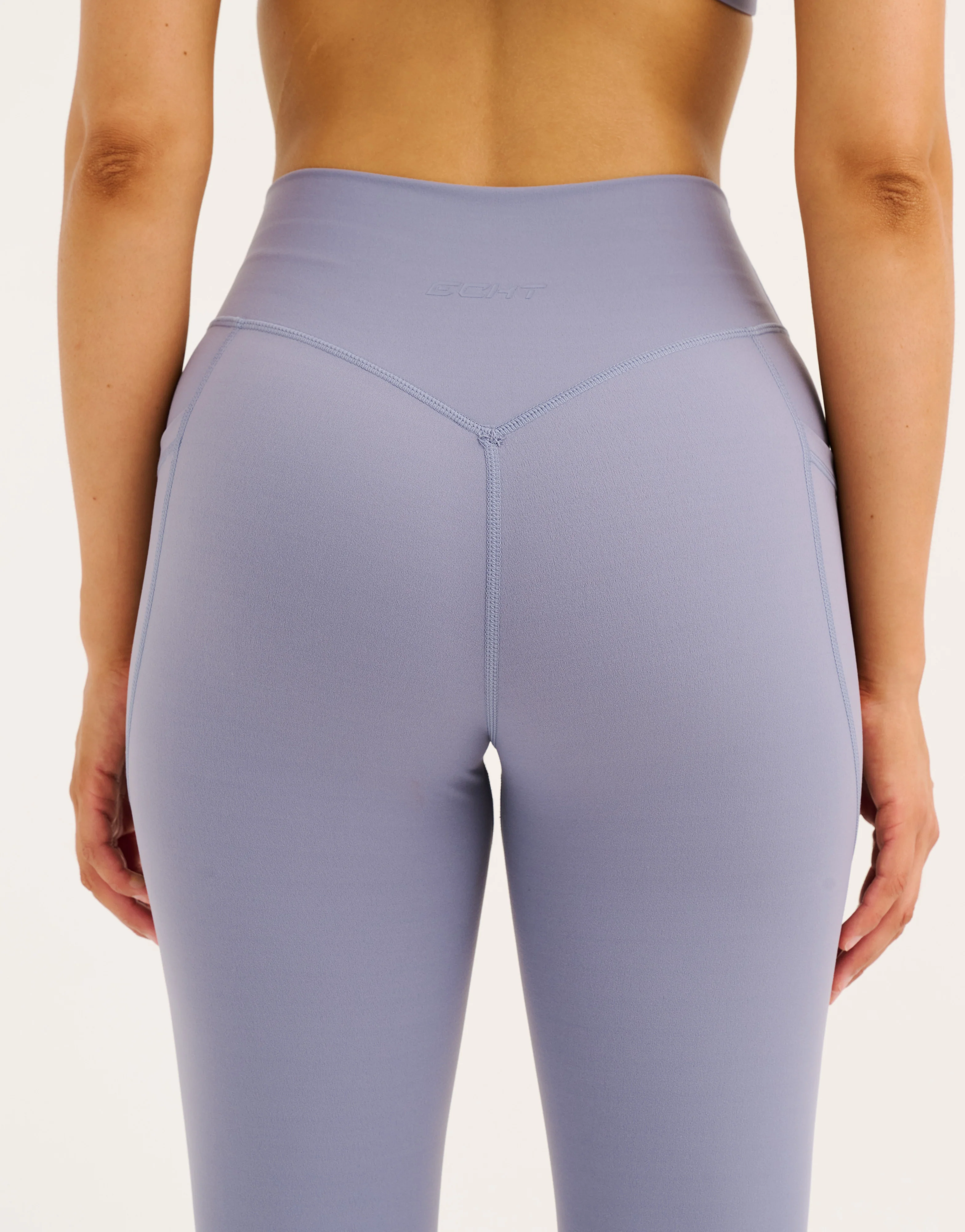 Flare Lycra Pocket Leggings - Washed Blue - Image 9