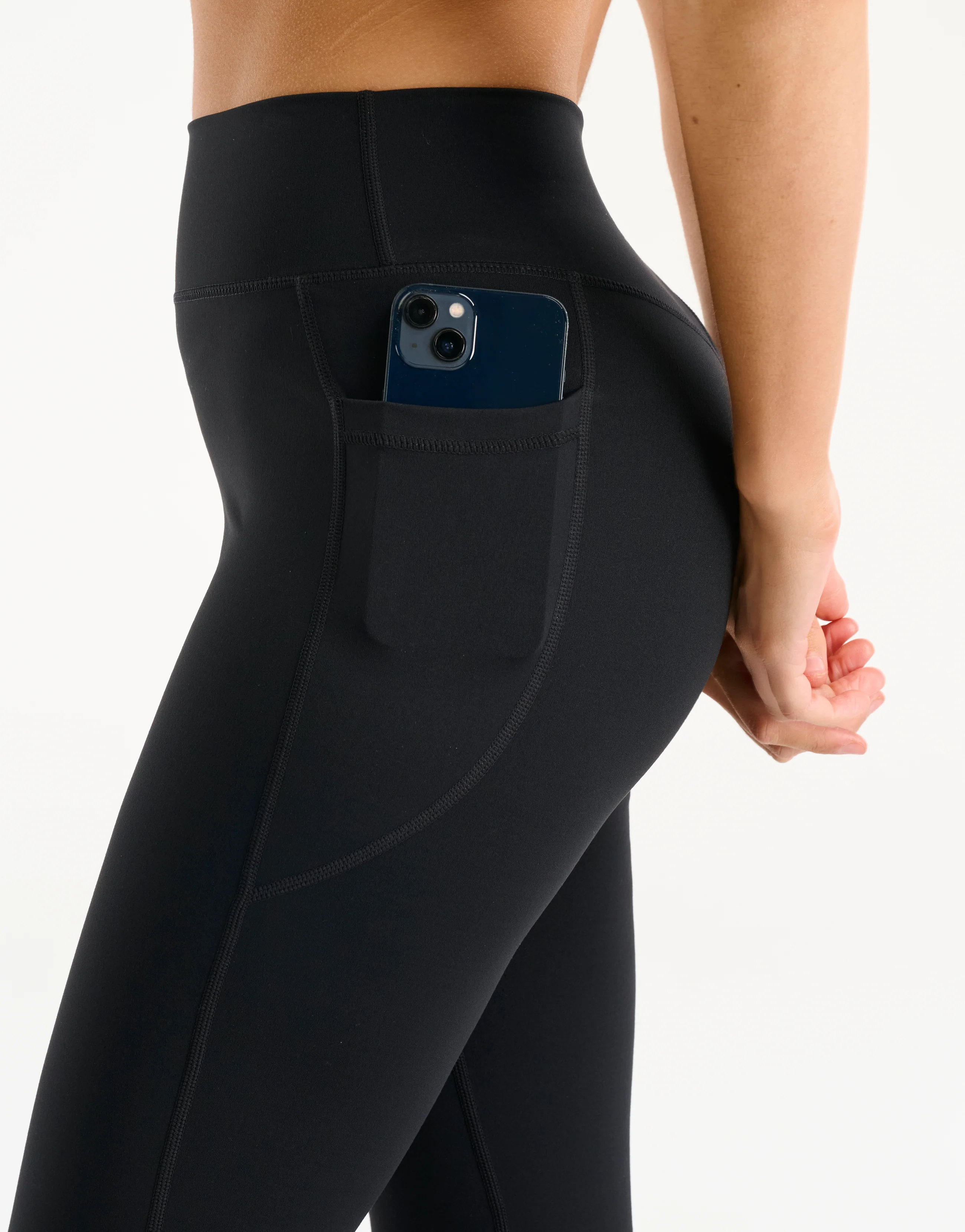 Flare Lycra Pocket Leggings - Black - Image 3