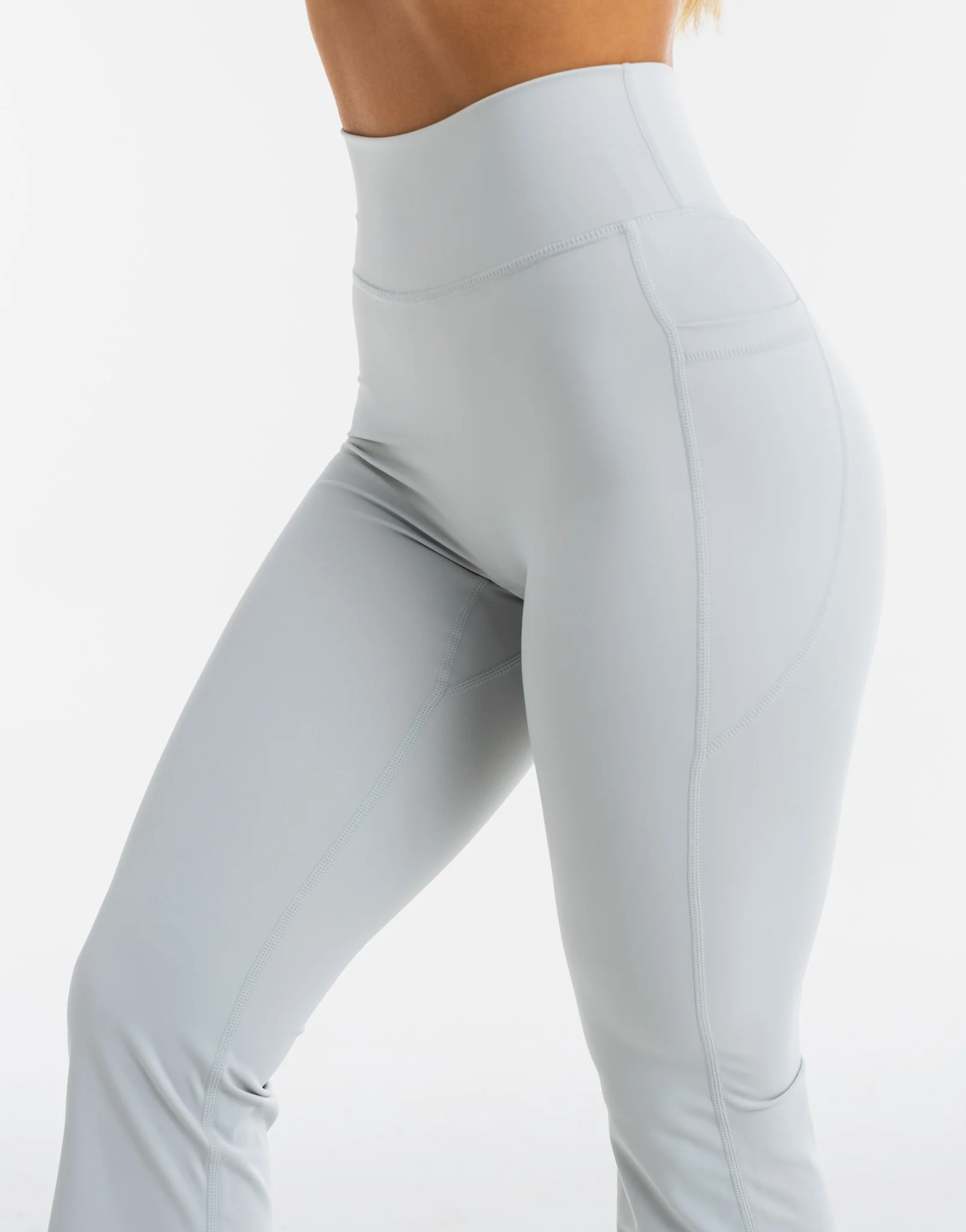 Flare Pocket Leggings - Micro Grey - Image 9
