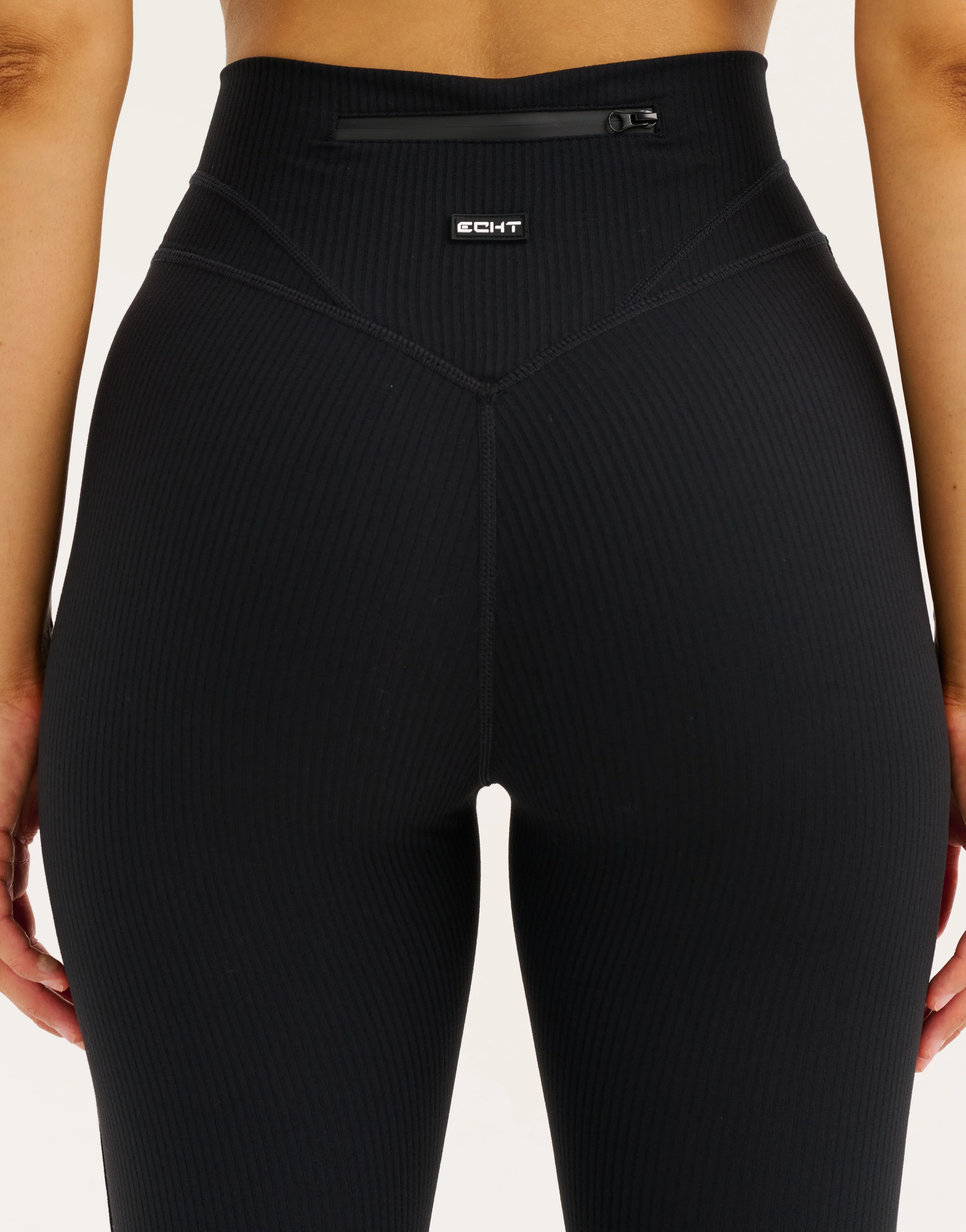 Flare Ribbed Leggings V2 - Black - Image 12