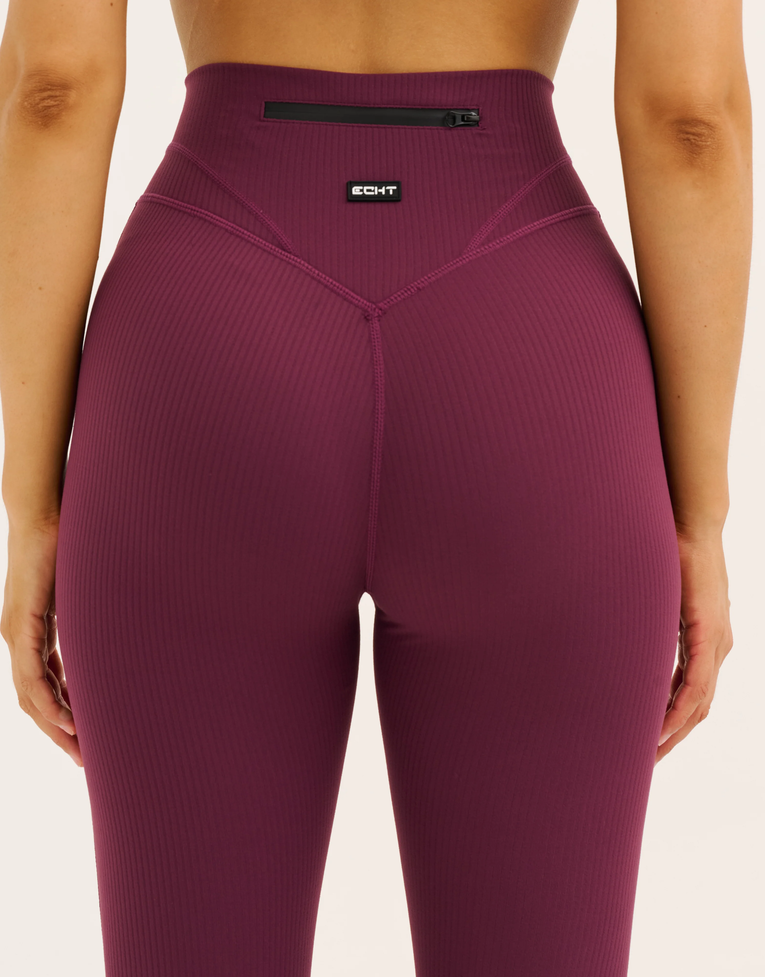 Flare Ribbed Leggings V2 - Blackberry - Image 6