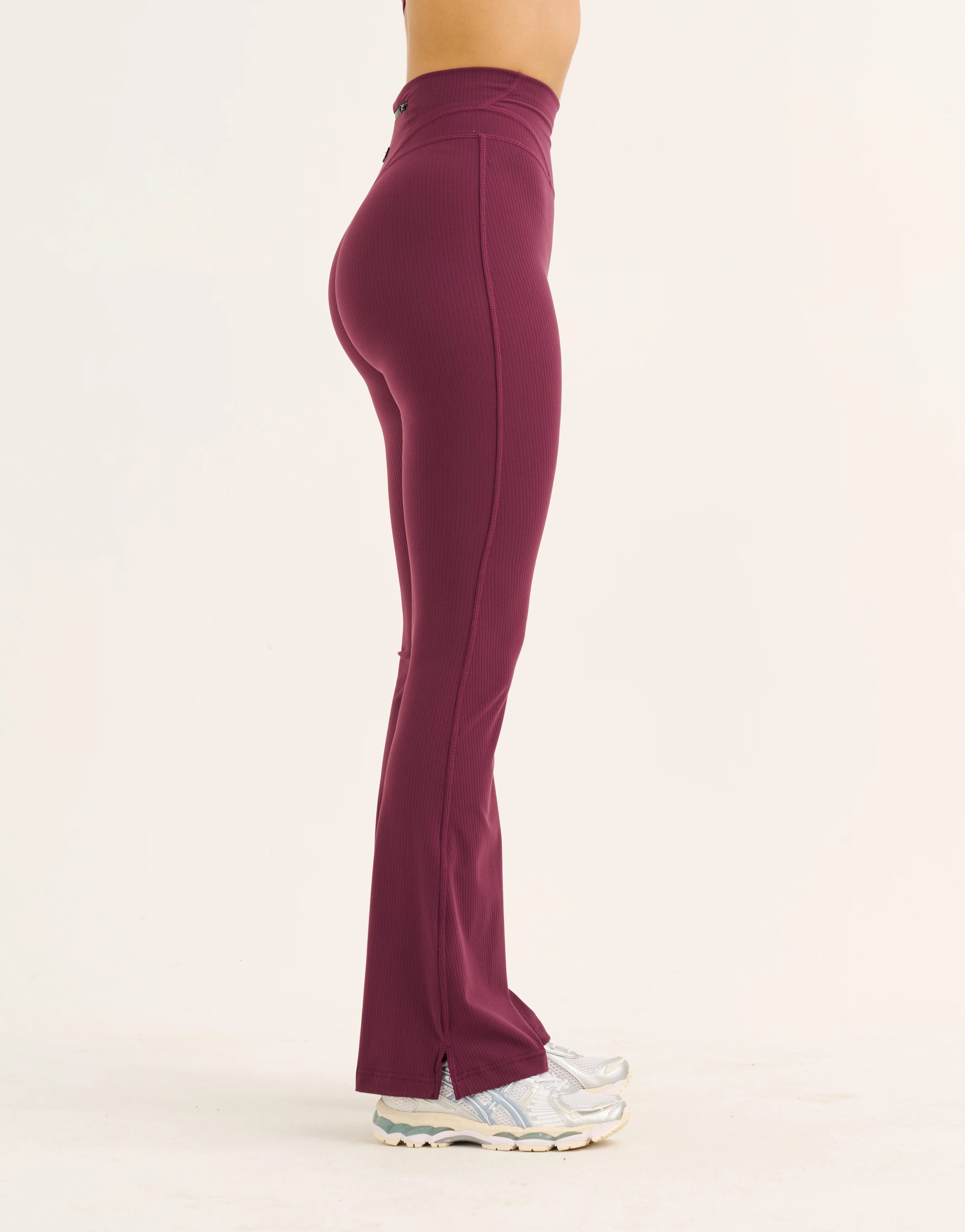Flare Ribbed Leggings V2 - Blackberry - Image 8