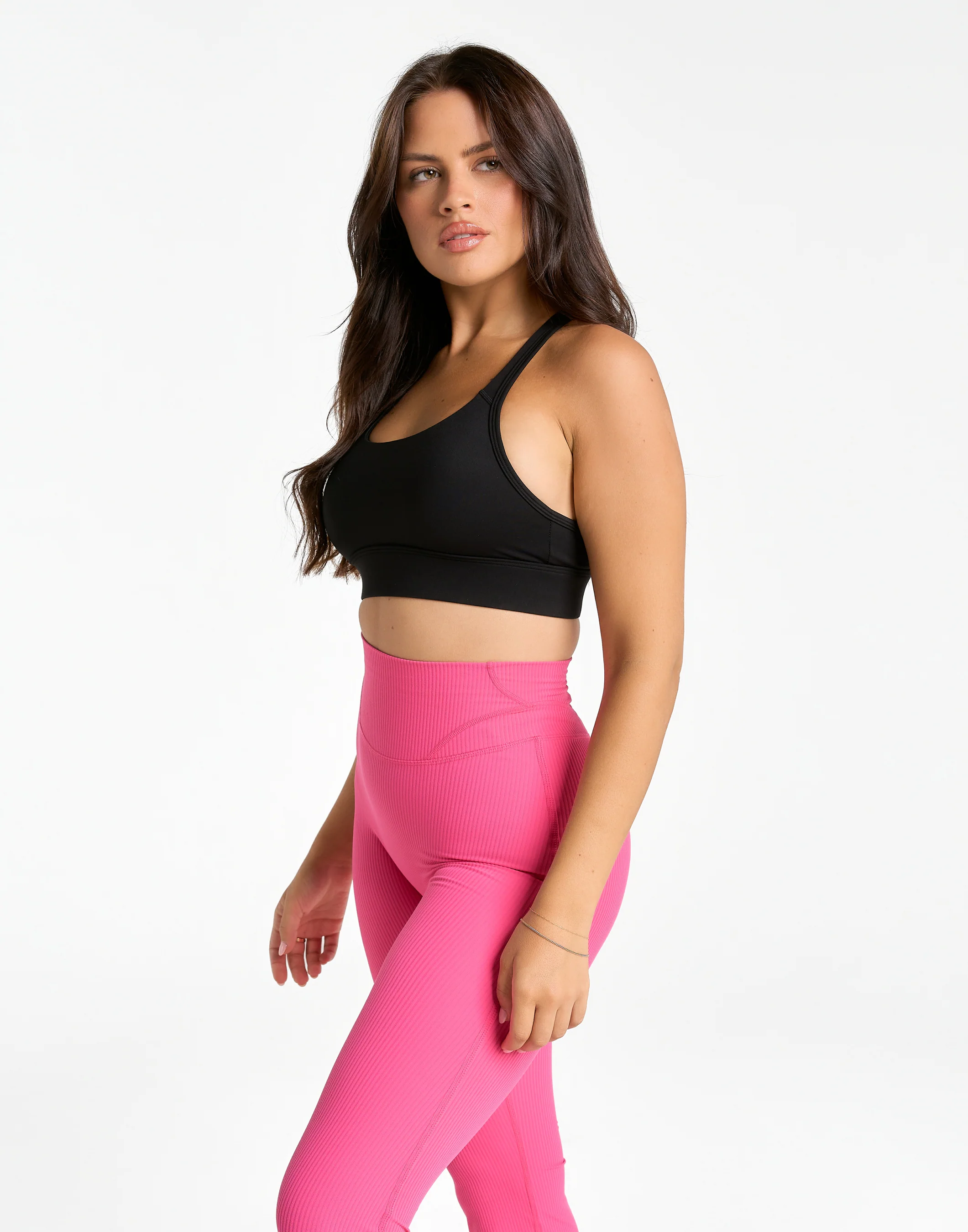 Flare Ribbed Leggings V2 - Pink - Image 8