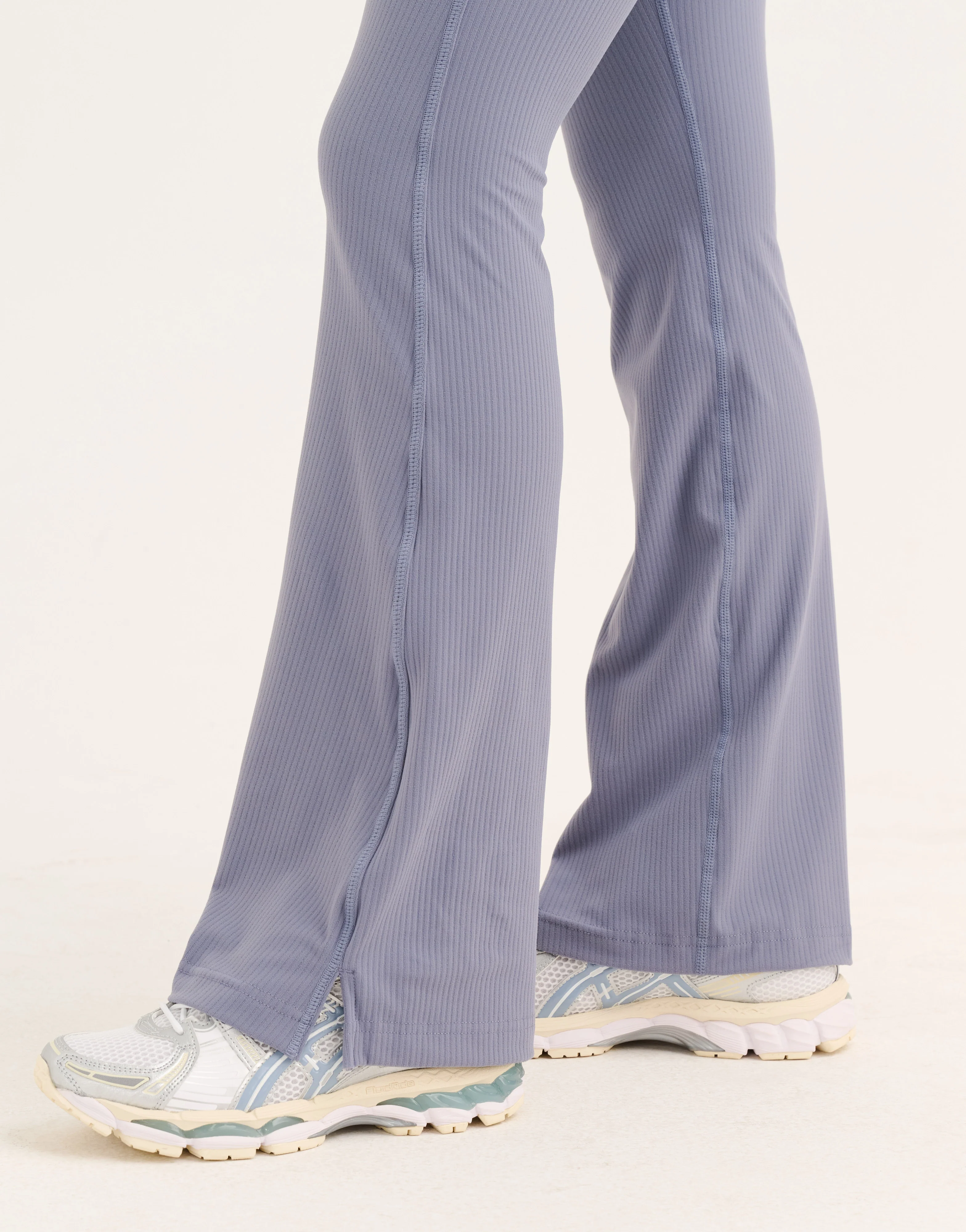 Flare Ribbed Leggings V2 - Washed Blue - Image 10