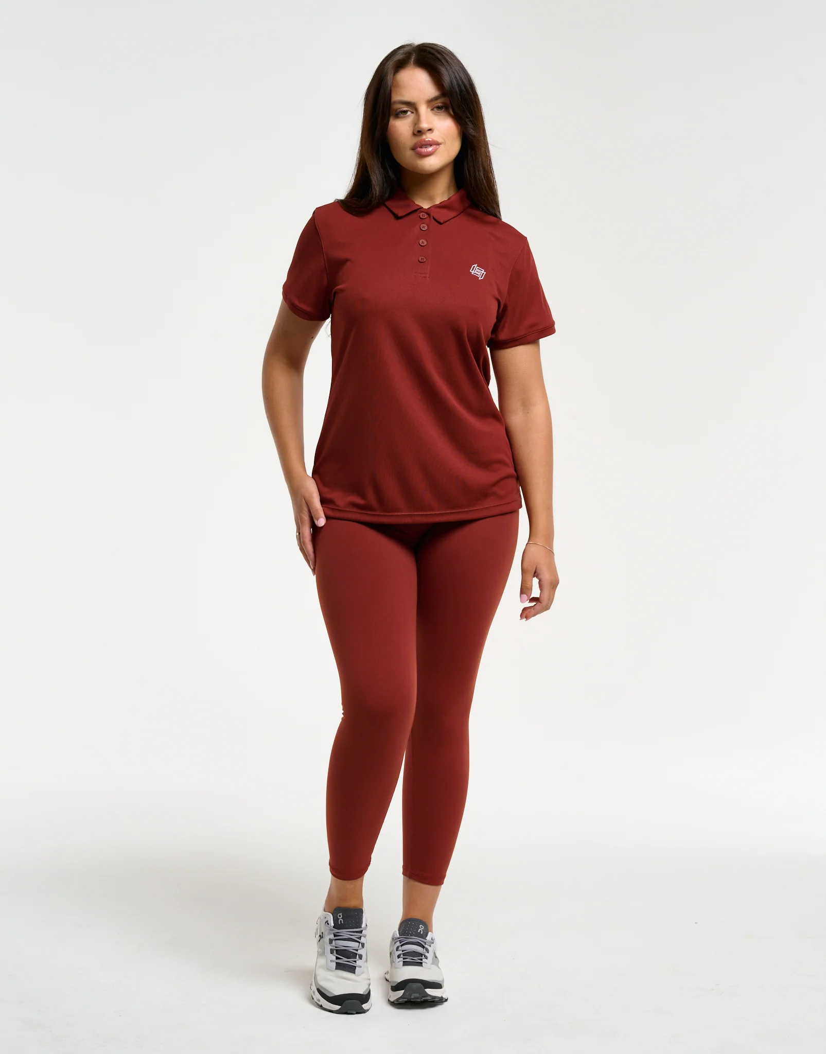 Flow Short-Sleeve Polo - Brown - Image 7