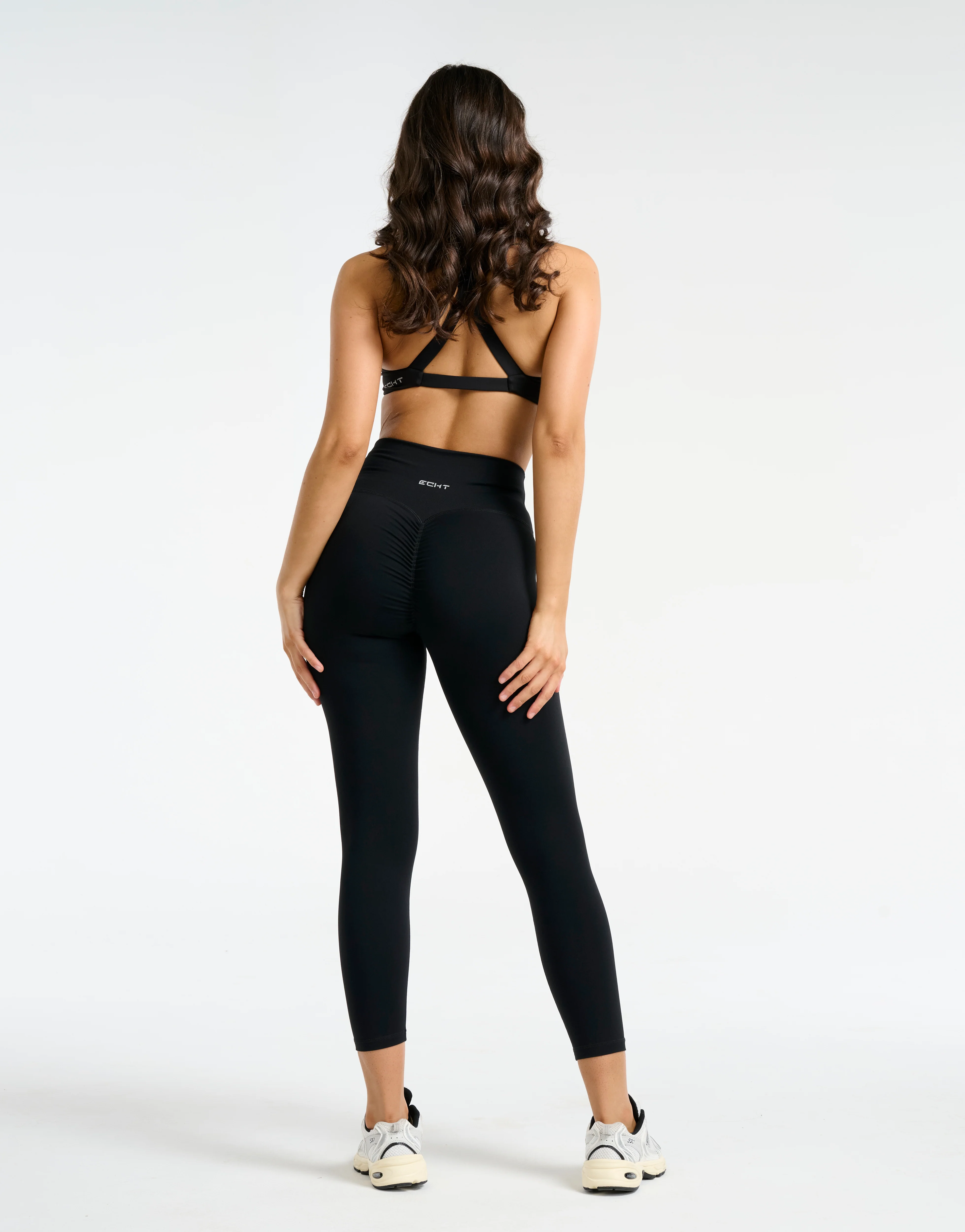 Force Scrunch Leggings (Minimal Logo) - Black - Image 2