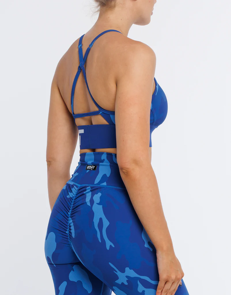 Hyper Camo Sports Bra - Hyper Blue - Image 11