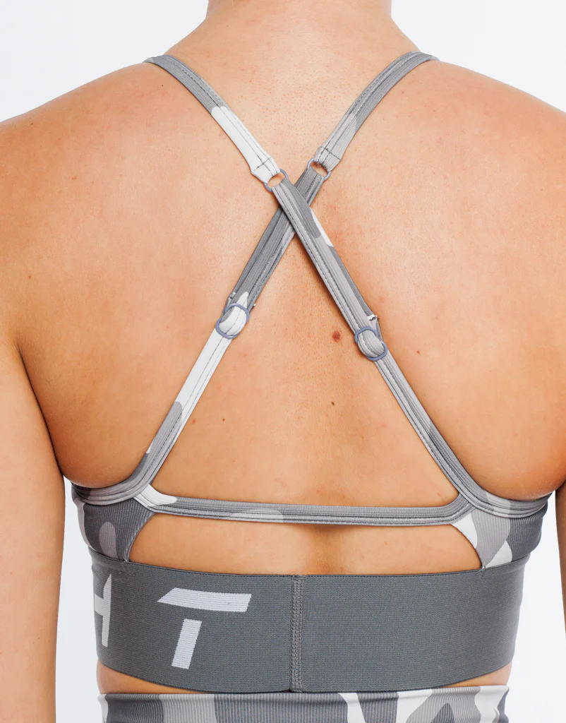 Hyper Camo Sports Bra - Stealth Grey - Image 7