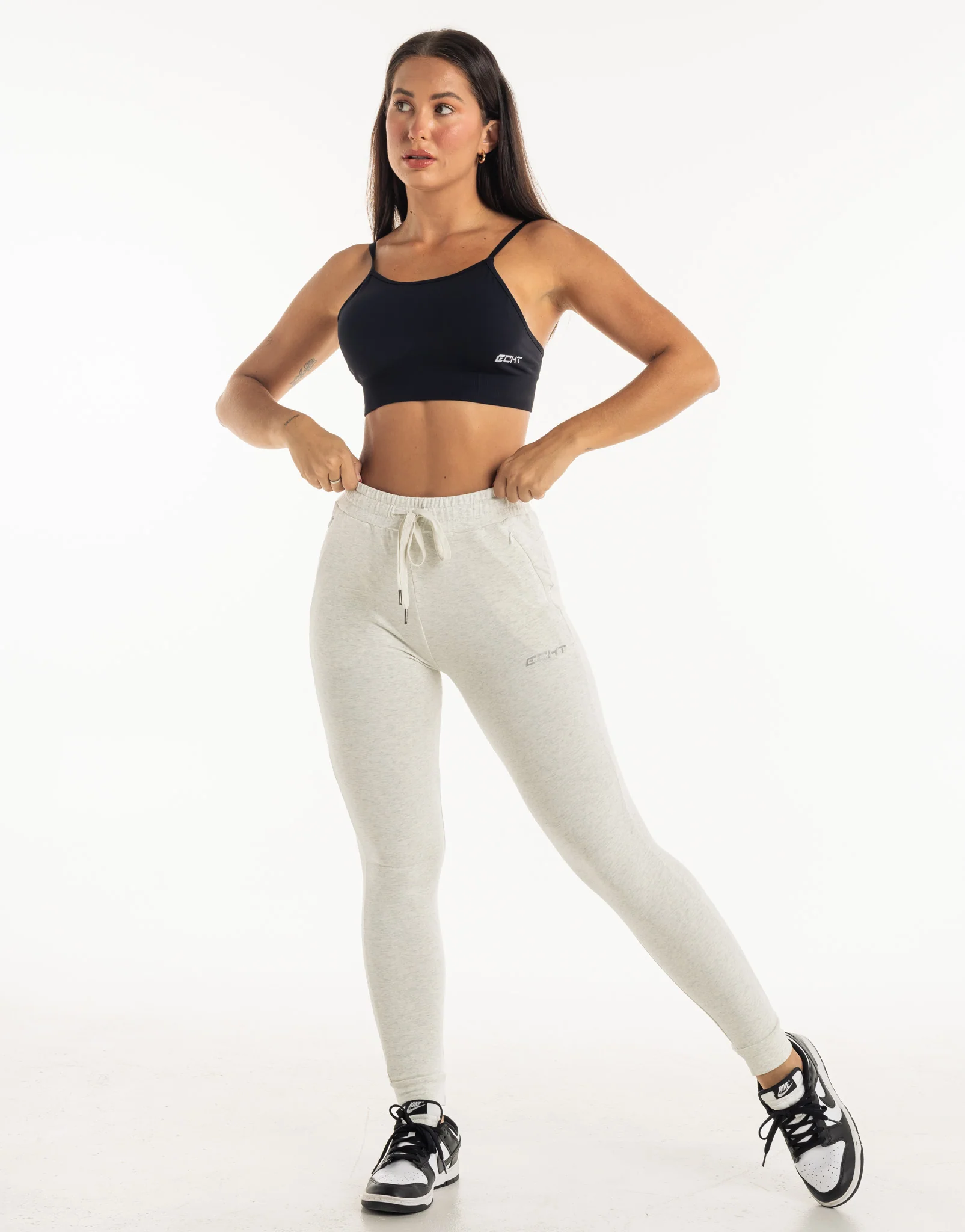 Ladies Tapered Joggers V2 - Heather Grey - Image 10