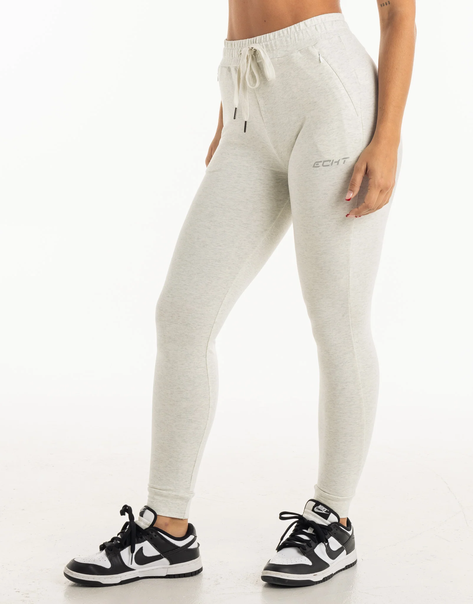 Ladies Tapered Joggers V2 - Heather Grey - Image 4
