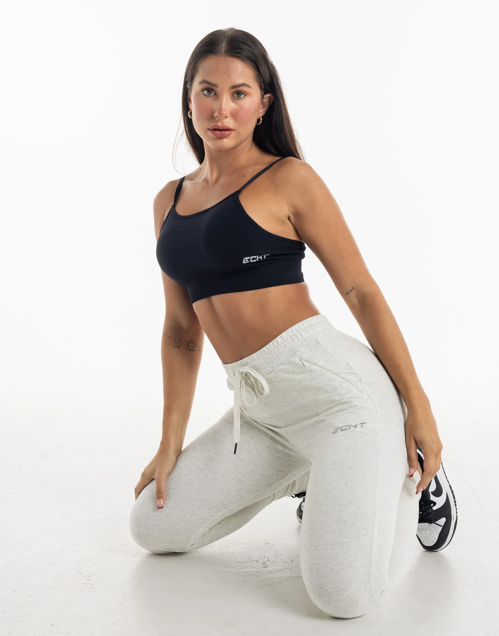 Ladies Tapered Joggers V2 - Heather Grey - Image 5