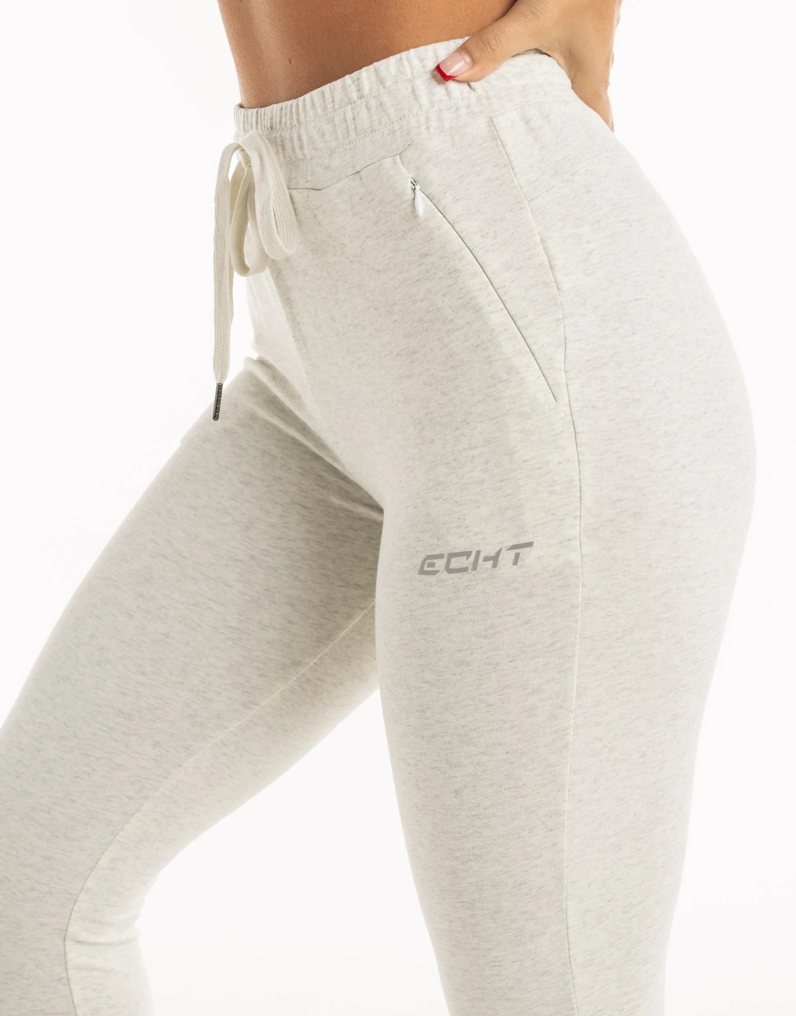 Ladies Tapered Joggers V2 - Heather Grey - Image 7