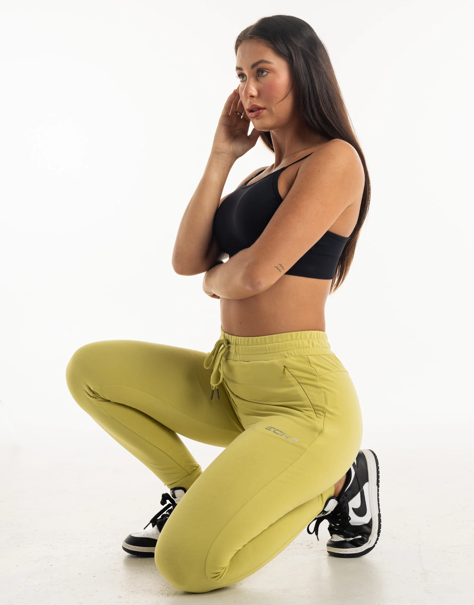 Ladies Tapered Joggers V2 - Light Green - Image 3
