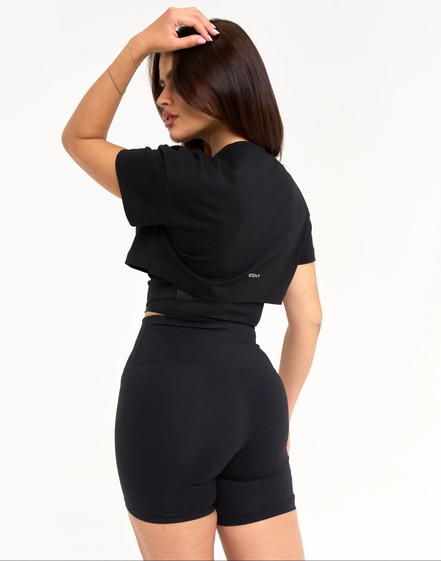 Layered Cropped Tee - Black - Image 2