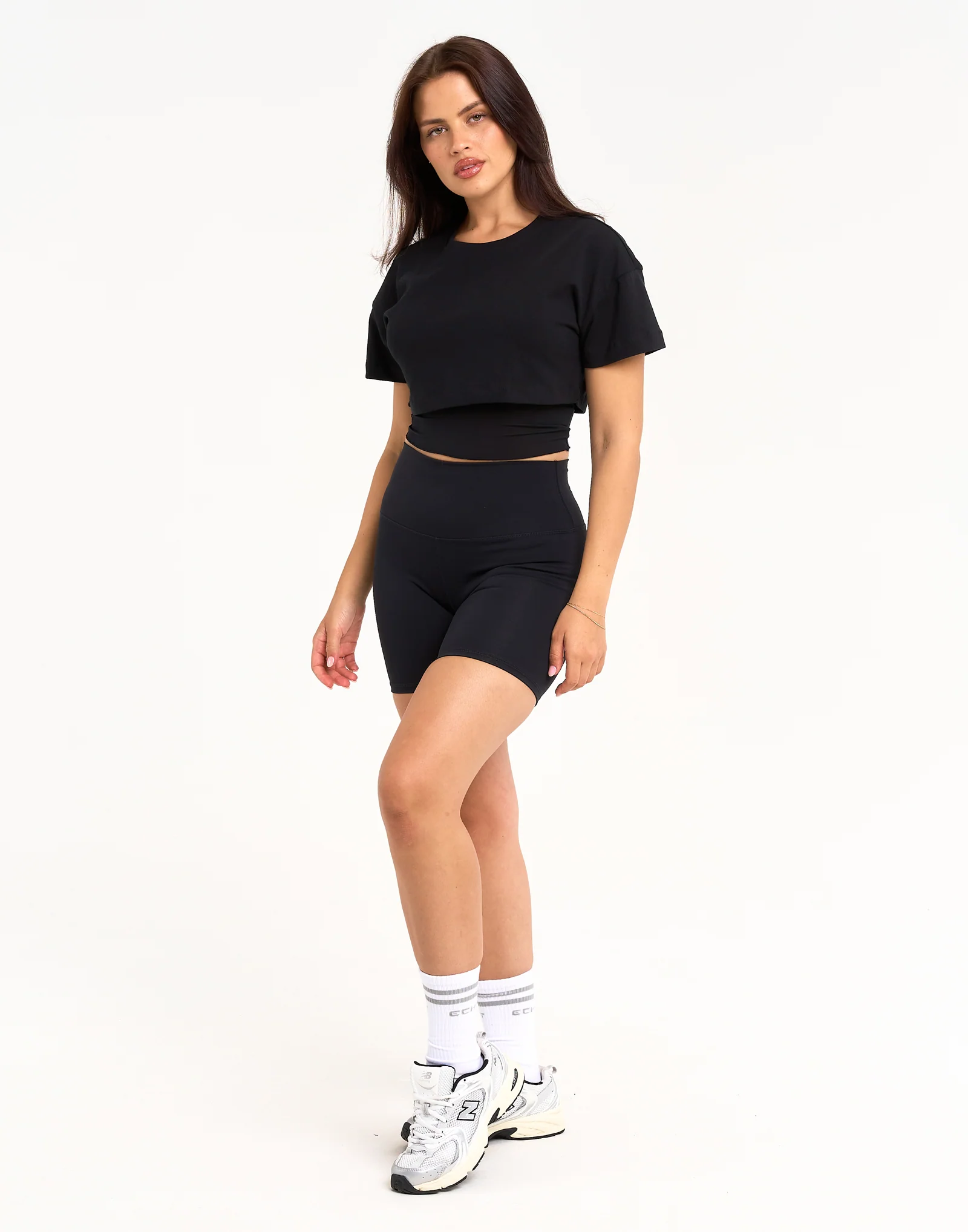 Layered Cropped Tee - Black - Image 6