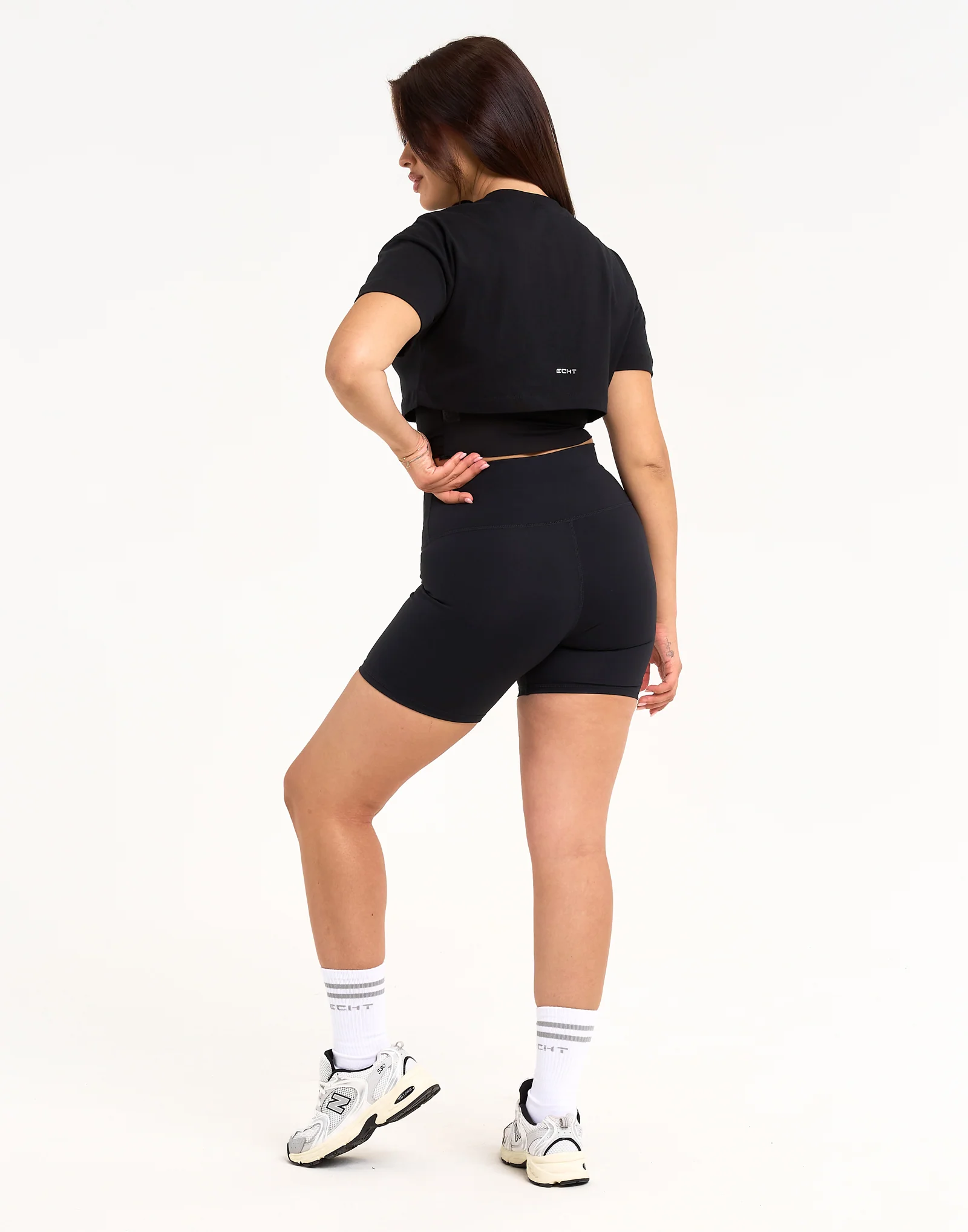 Layered Cropped Tee - Black - Image 7