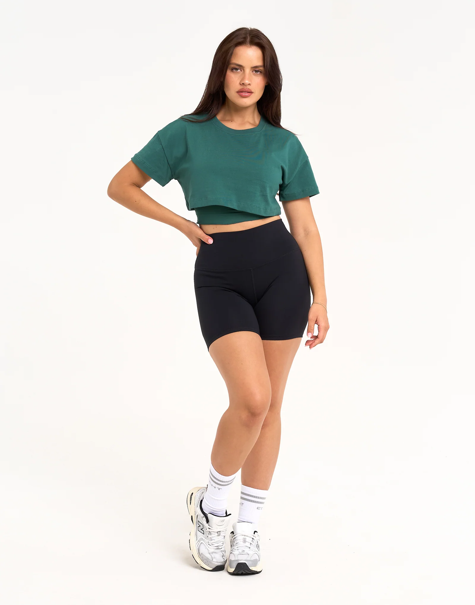 Layered Cropped Tee - Green - Image 11