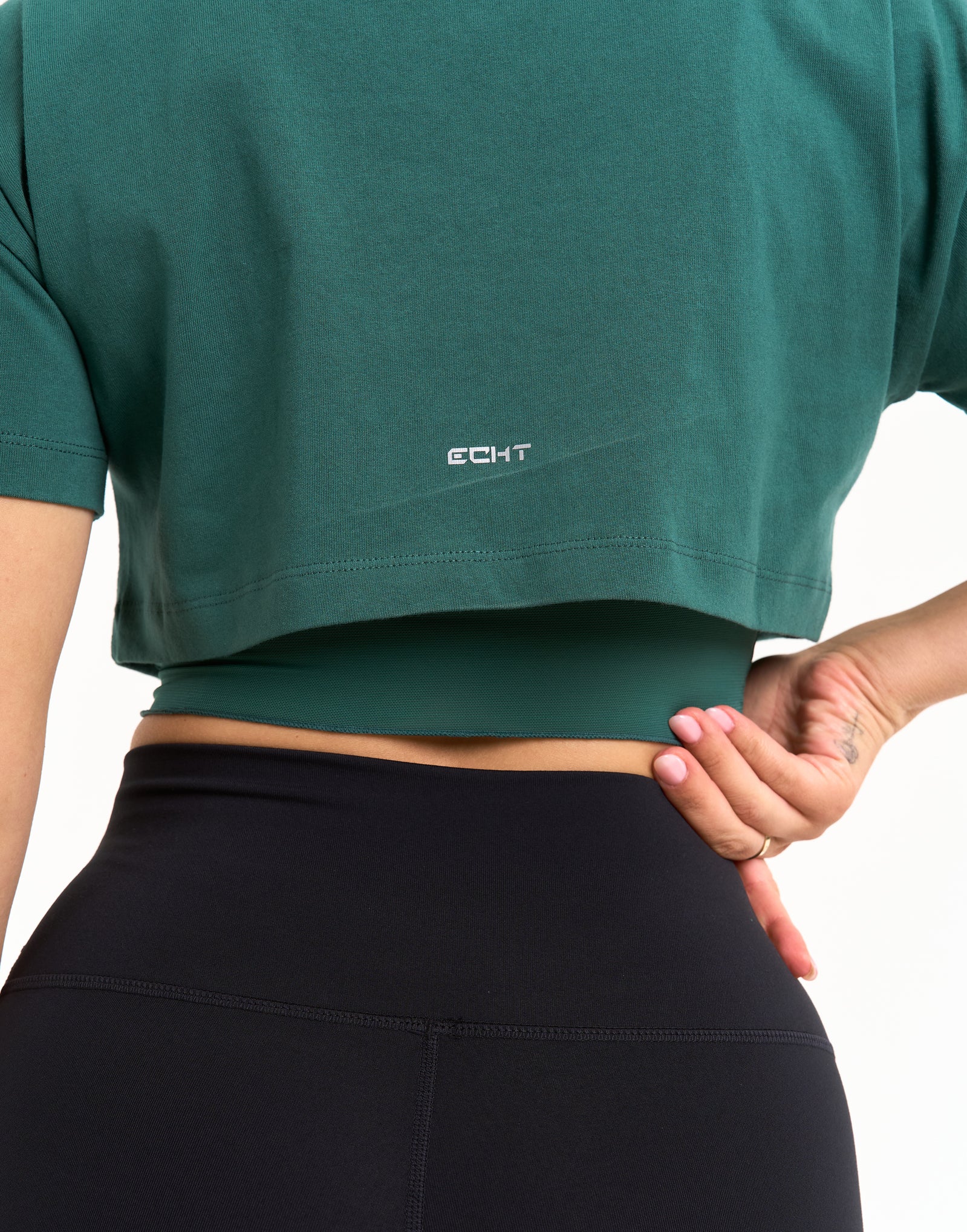 Layered Cropped Tee - Green - Image 3