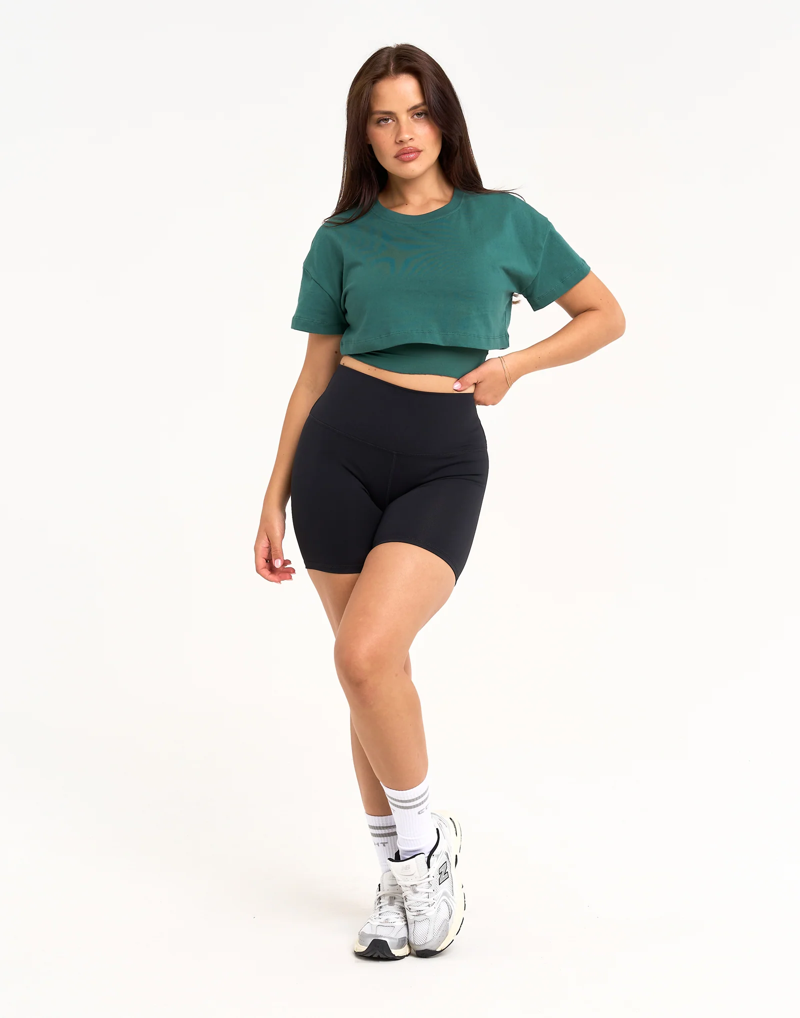 Layered Cropped Tee - Green - Image 4