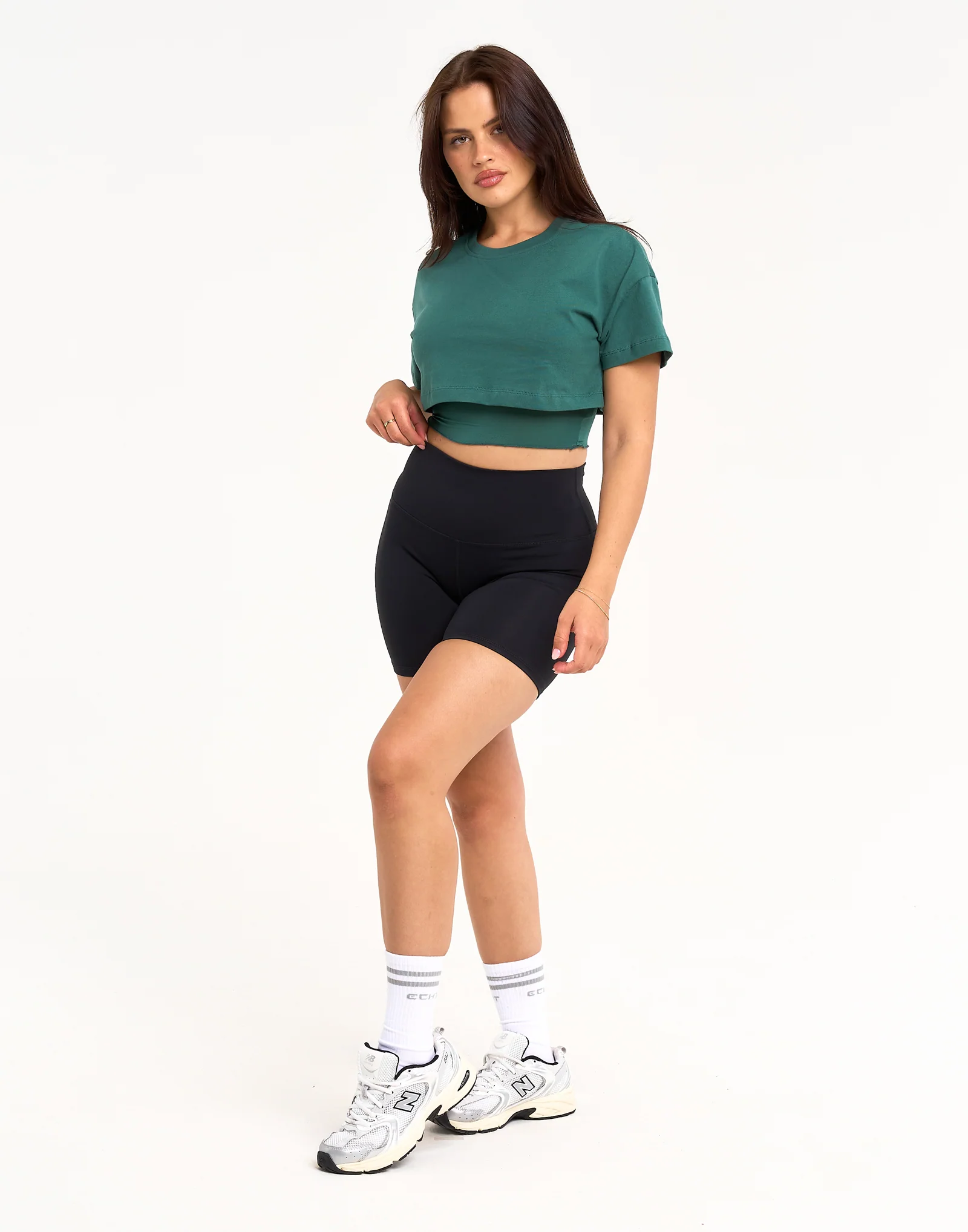 Layered Cropped Tee - Green - Image 6
