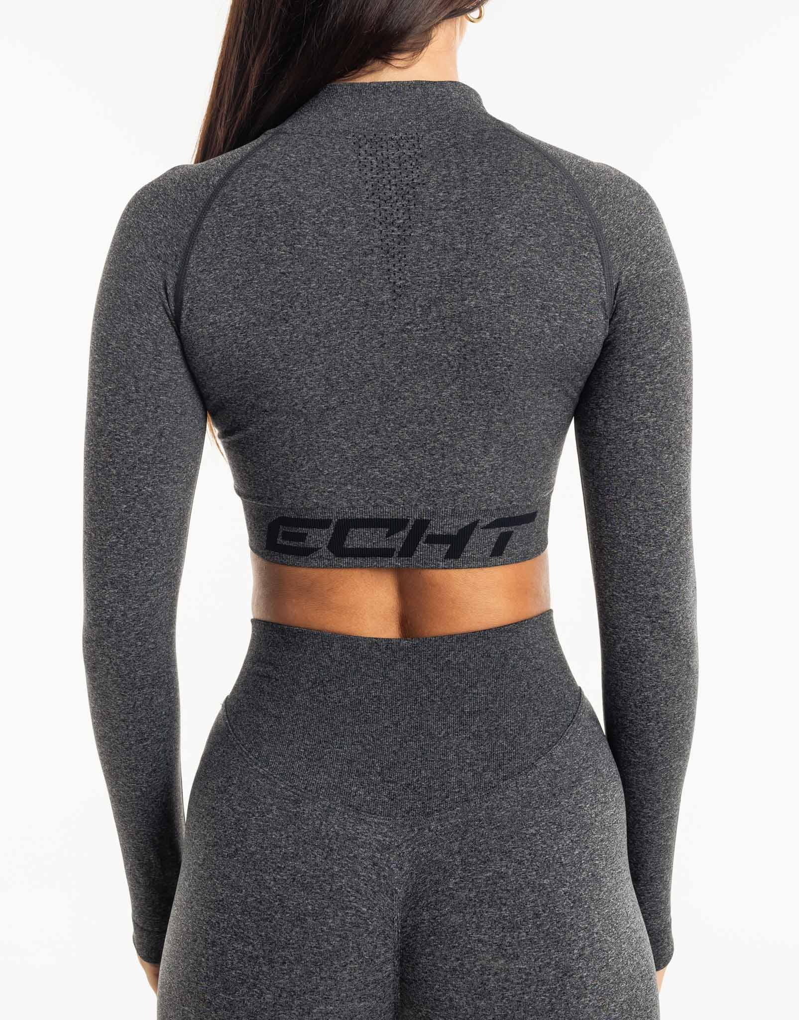 League Cropped Zip-Up - Charcoal - Image 2