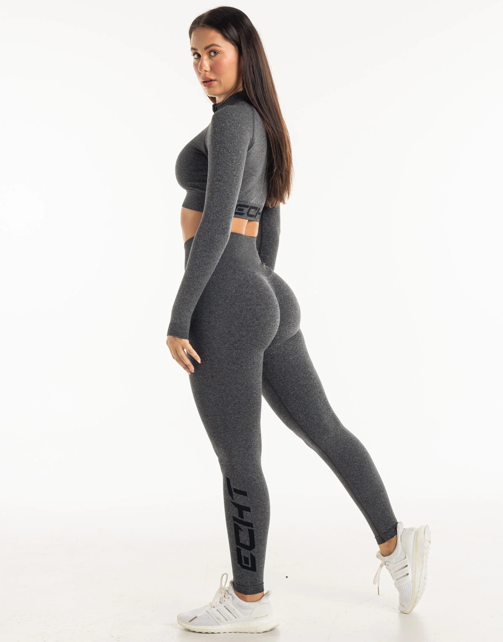 League Cropped Zip-Up - Charcoal - Image 7