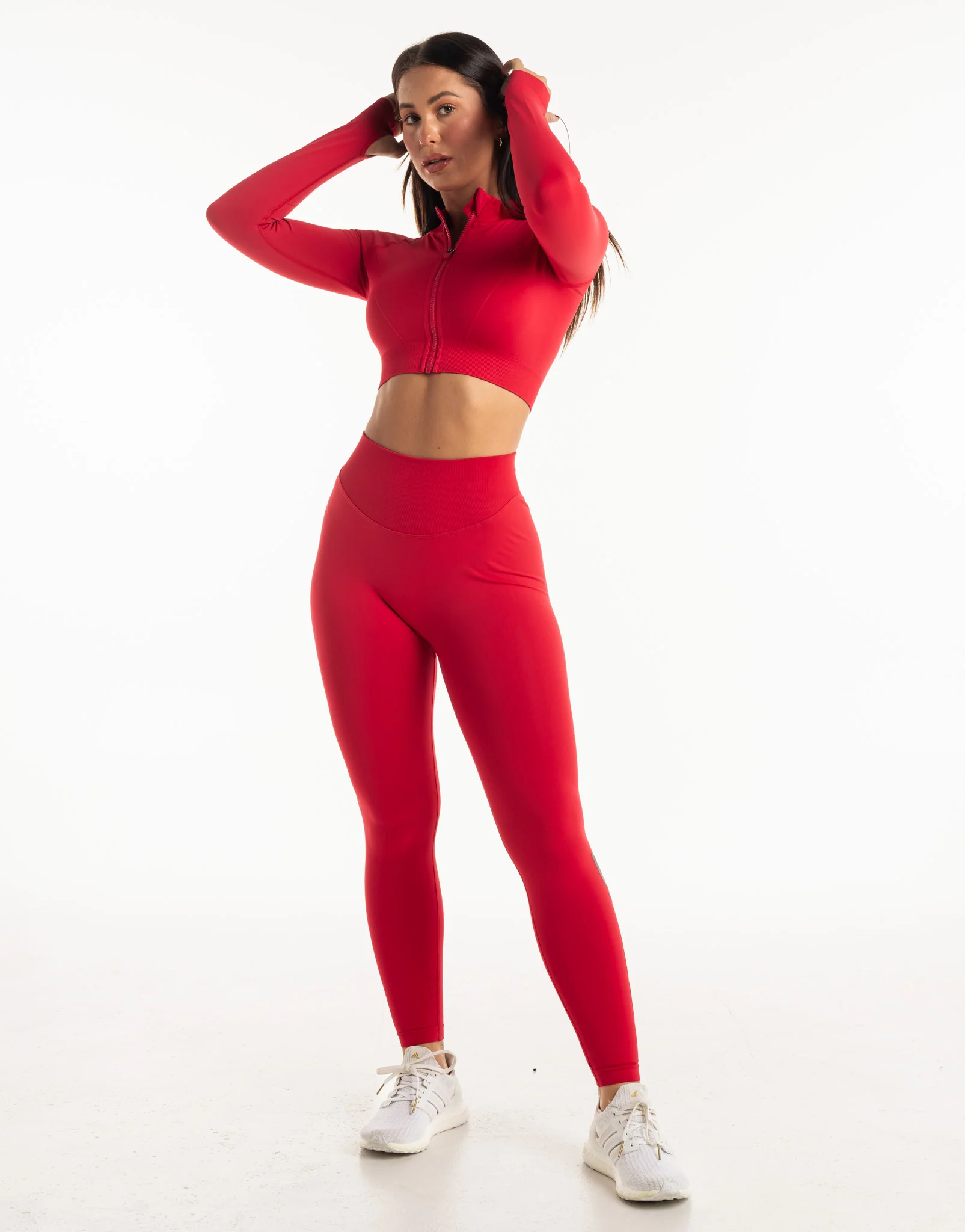 League Cropped Zip-Up - Magenta Red - Image 5