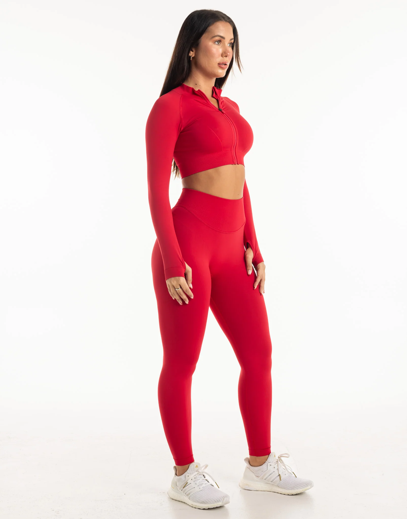 League Cropped Zip-Up - Magenta Red - Image 8