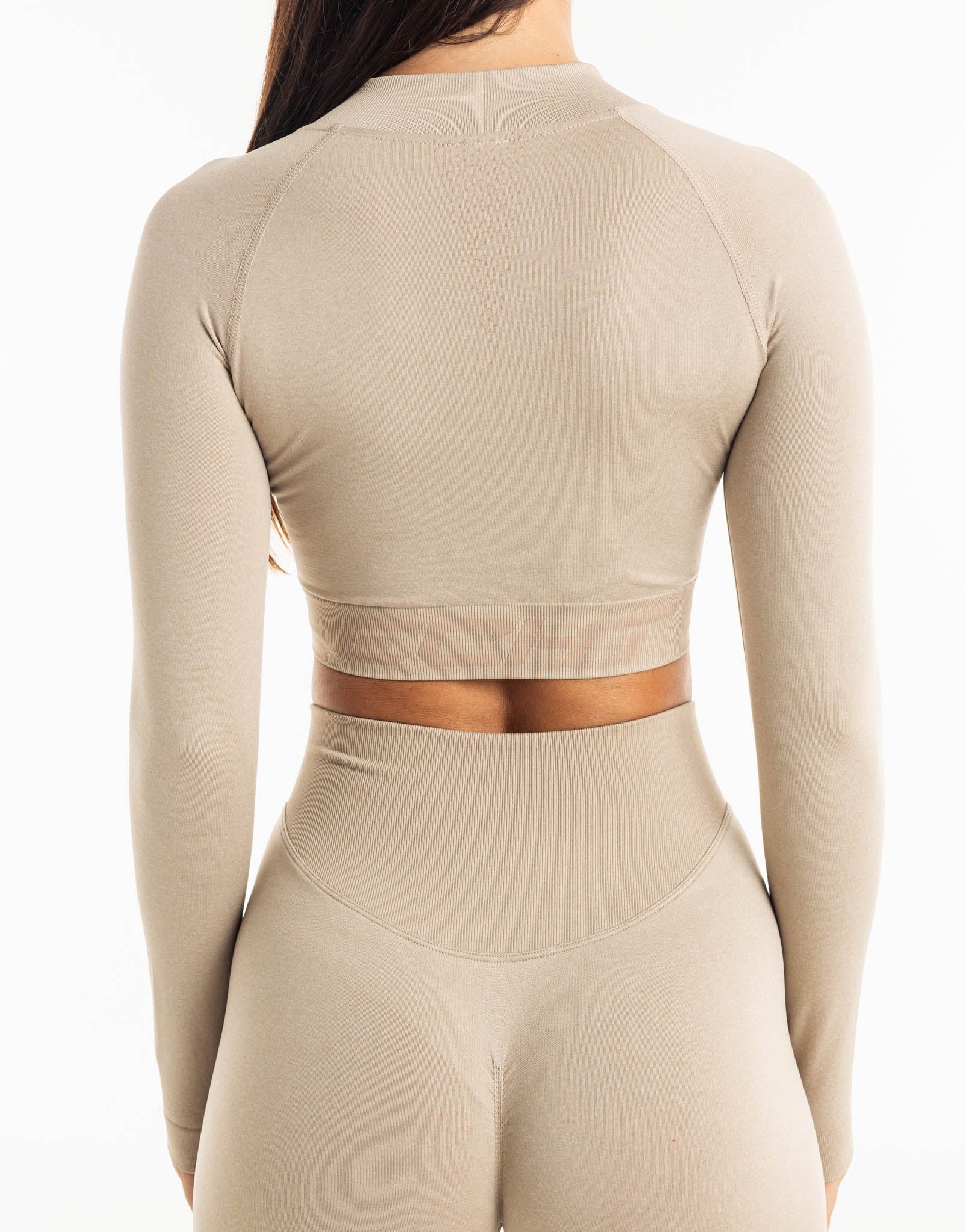 League Cropped Zip-Up - Taupe Grey - Image 12
