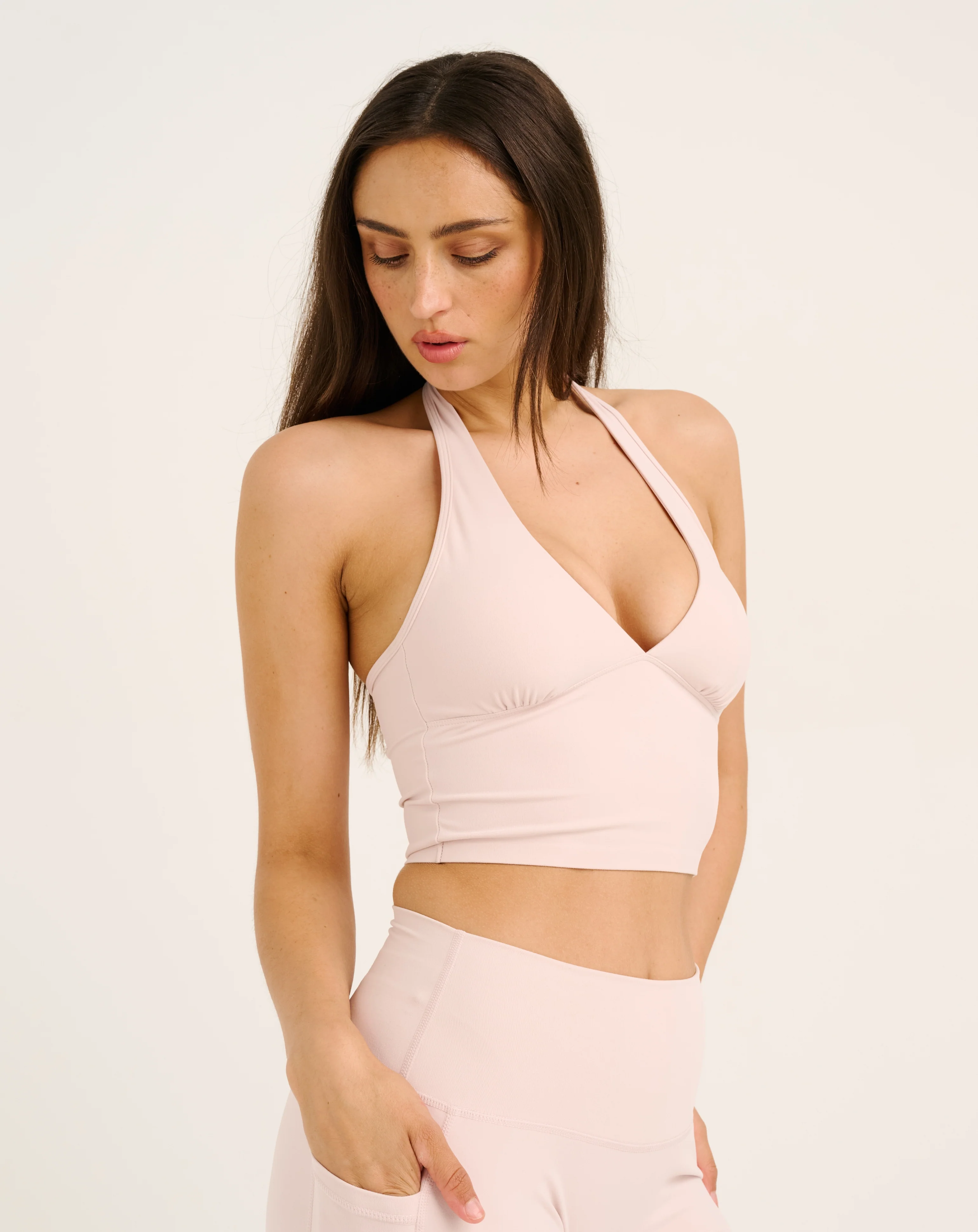 Lycra Halter Tank - Mauve - Image 4