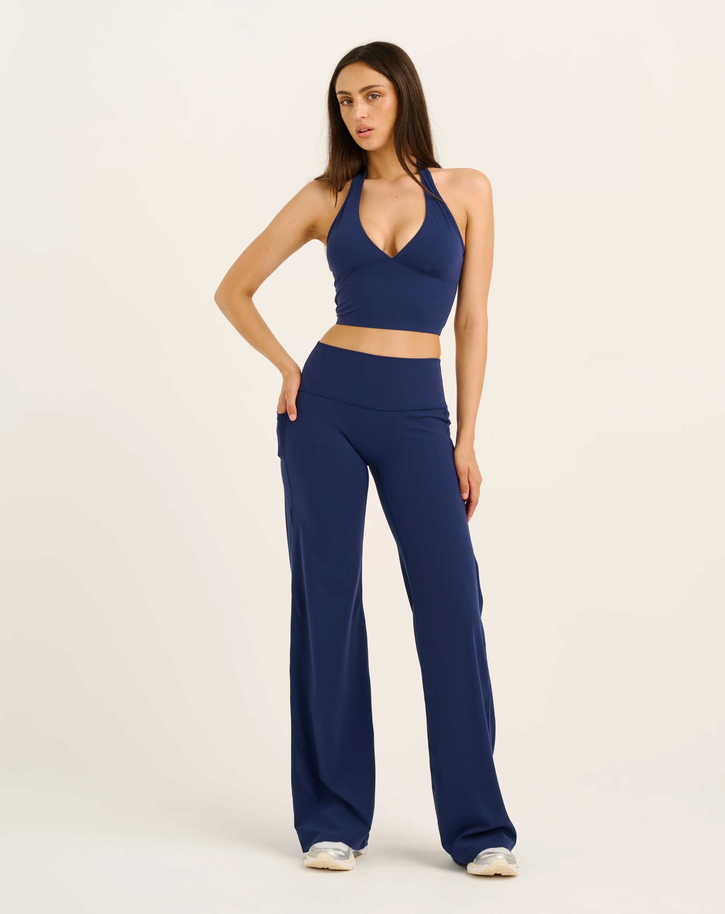 Lycra Halter Tank - Navy - Image 6
