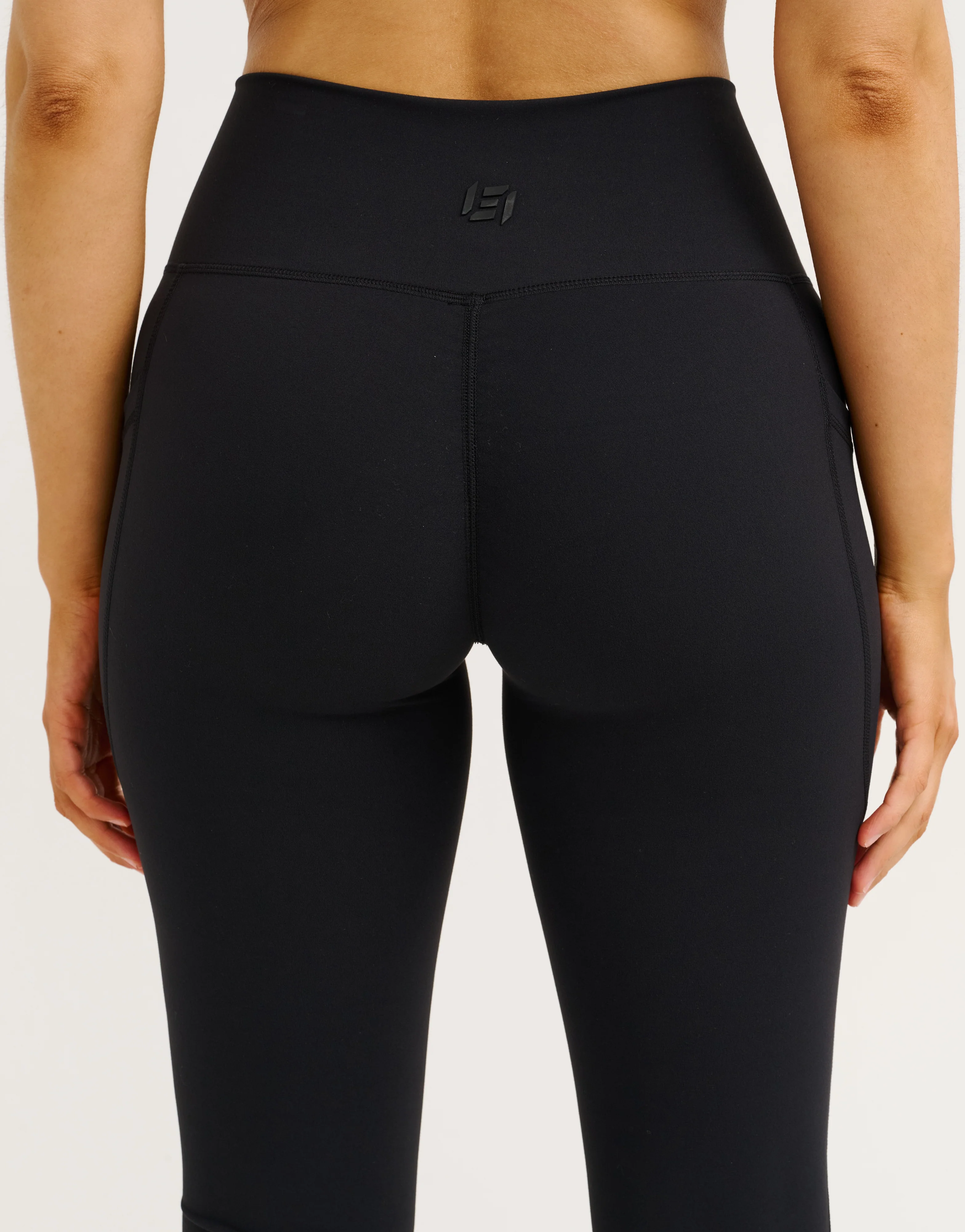 Lycra Invisible Scrunch Pocket Flare Leggings - Black - Image 3
