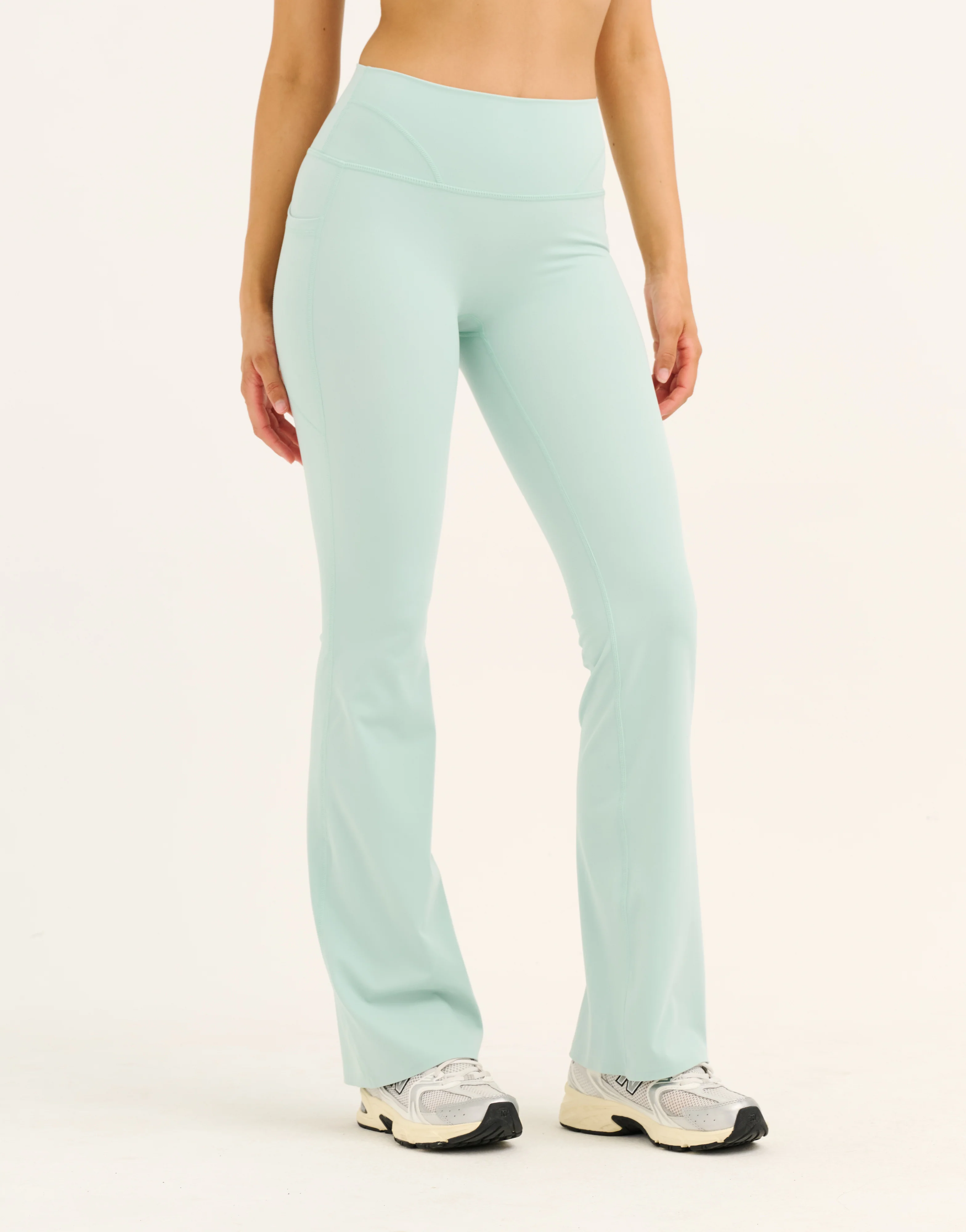 Lycra Invisible Scrunch Pocket Flare Leggings - Mint - Image 5