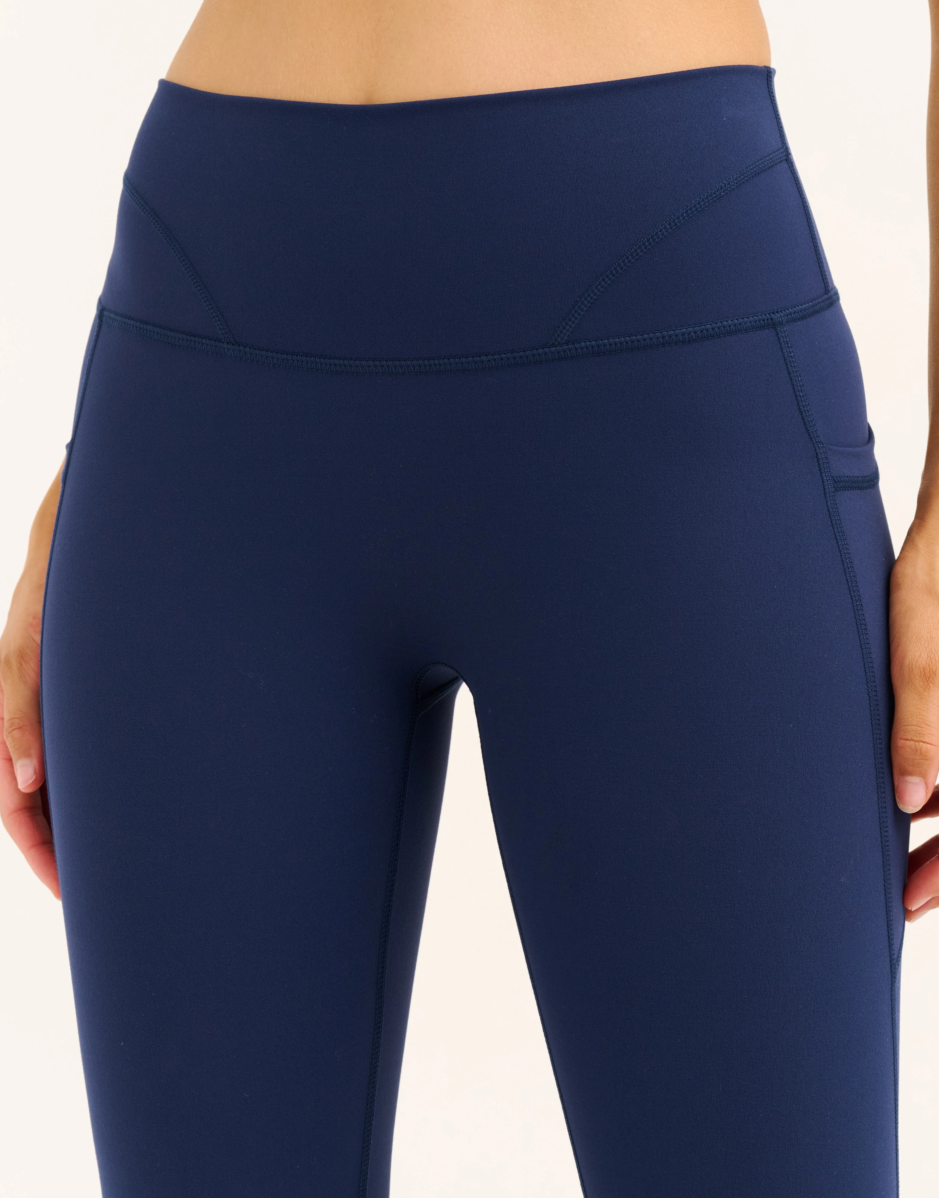 Lycra Invisible Scrunch Pocket Flare Leggings - Navy - Image 11