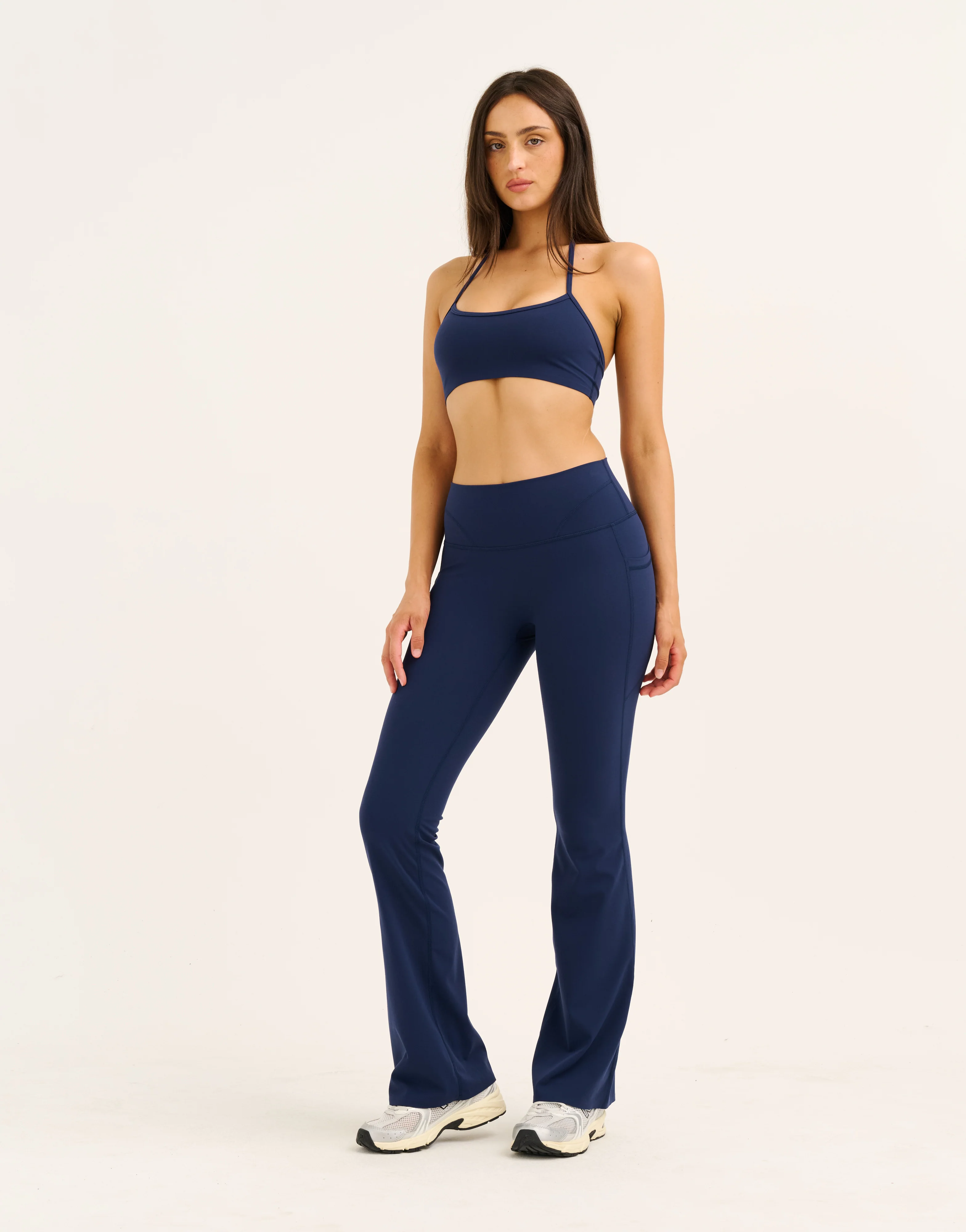 Lycra Invisible Scrunch Pocket Flare Leggings - Navy - Image 14
