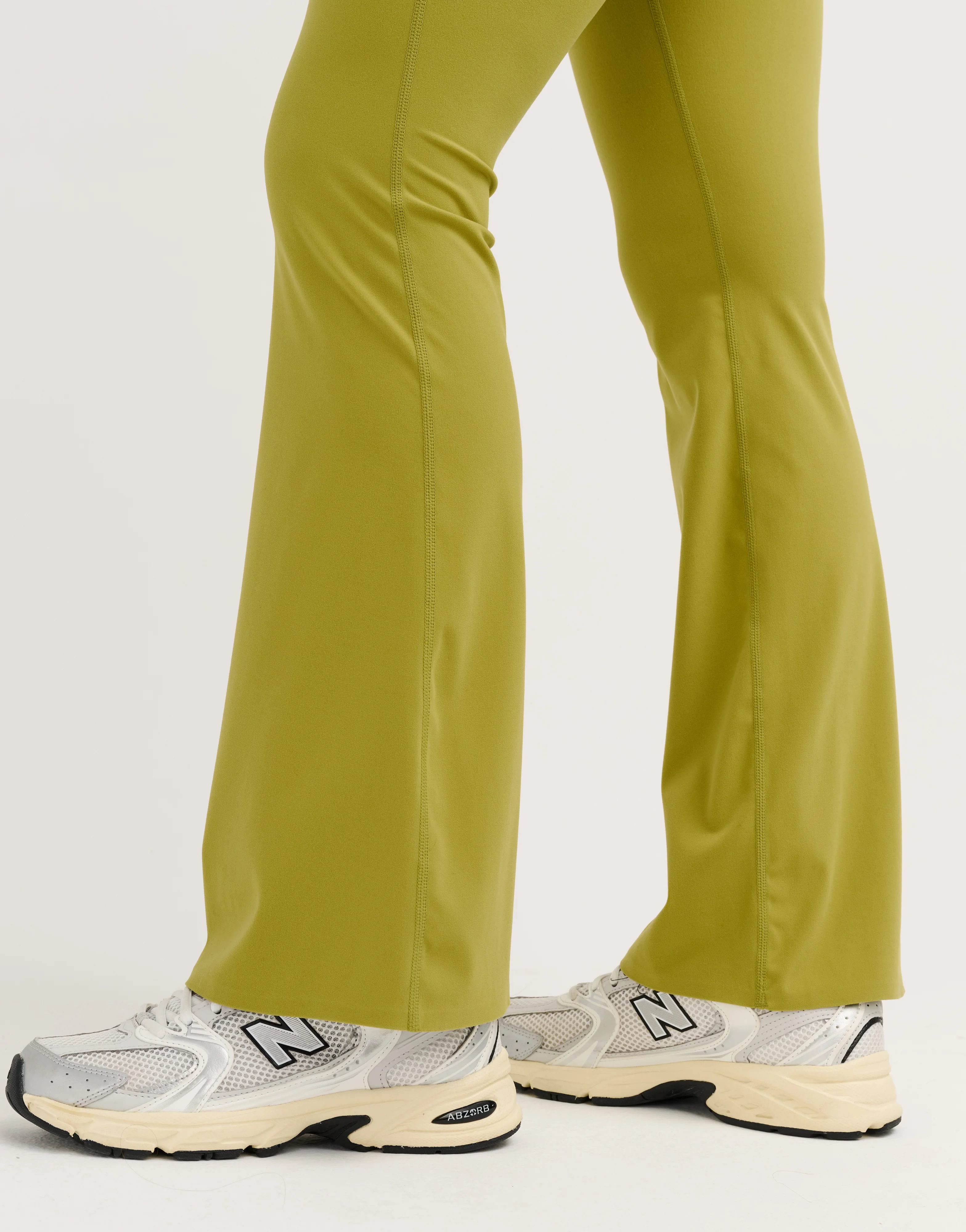 Lycra Invisible Scrunch Pocket Flare Leggings - Olive - Image 10