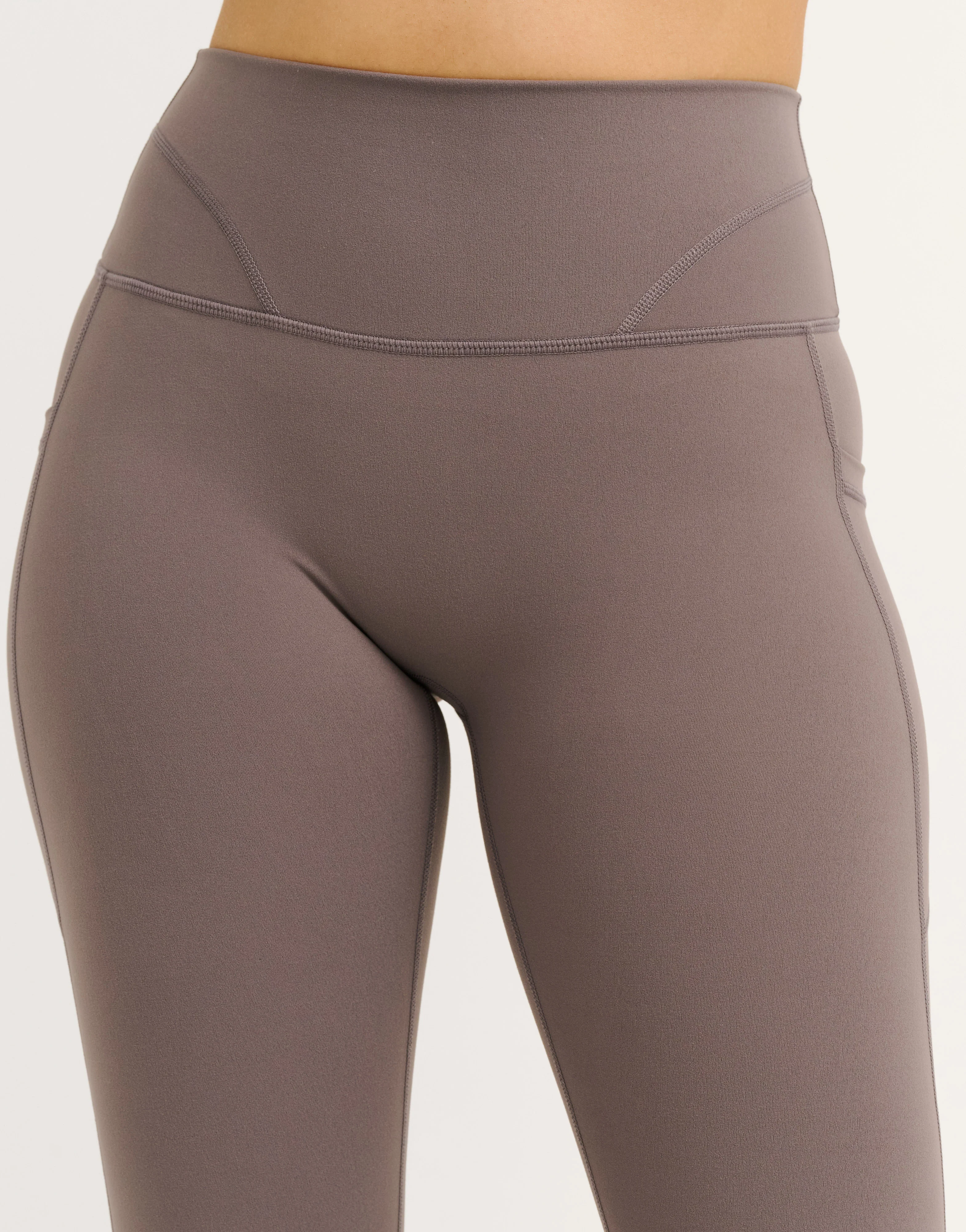 Lycra Invisible Scrunch Pocket Flare Leggings - Slate Grey - Image 9