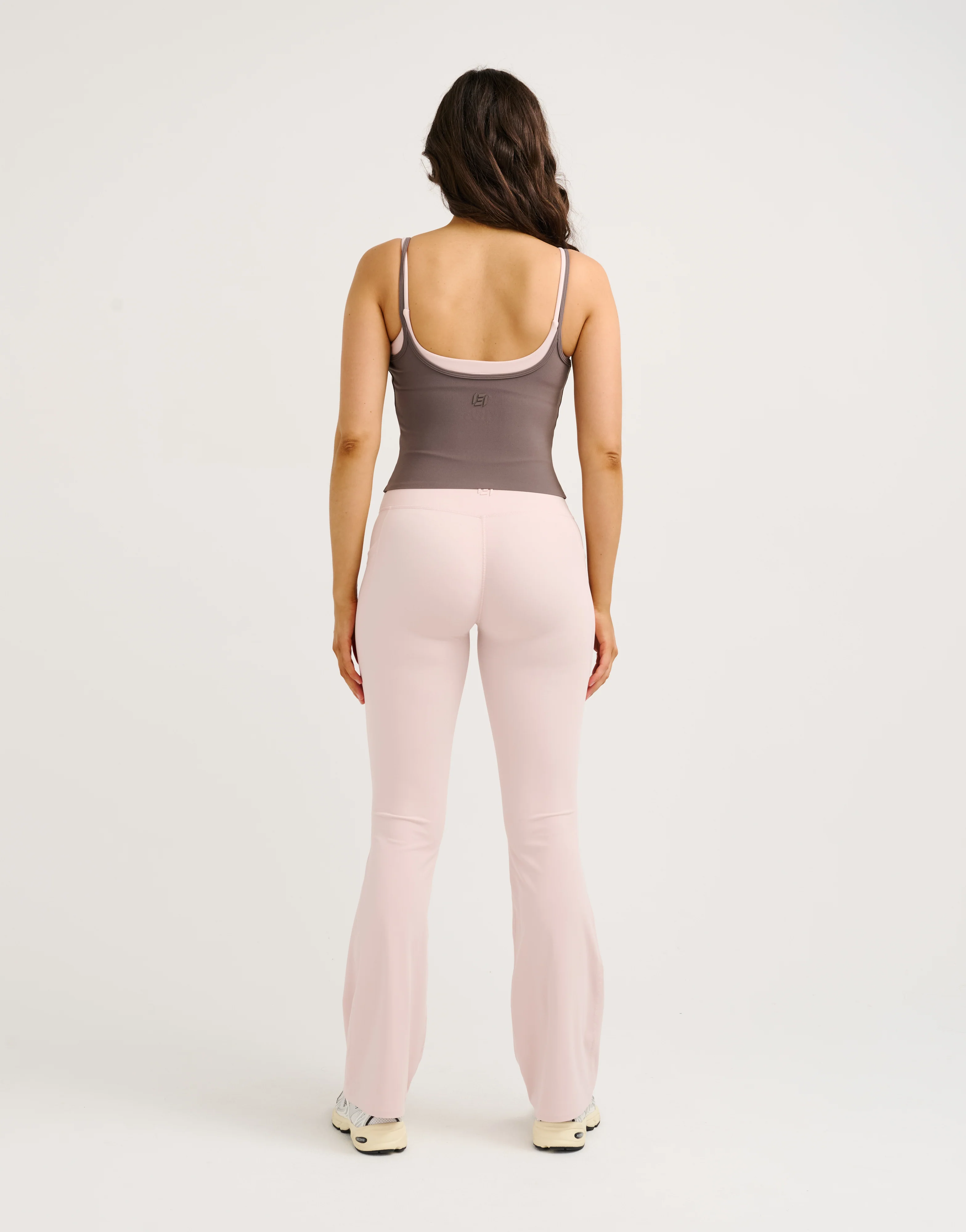 Lycra Invisible Scrunch Pocket Flare Leggings - Mauve - Image 5